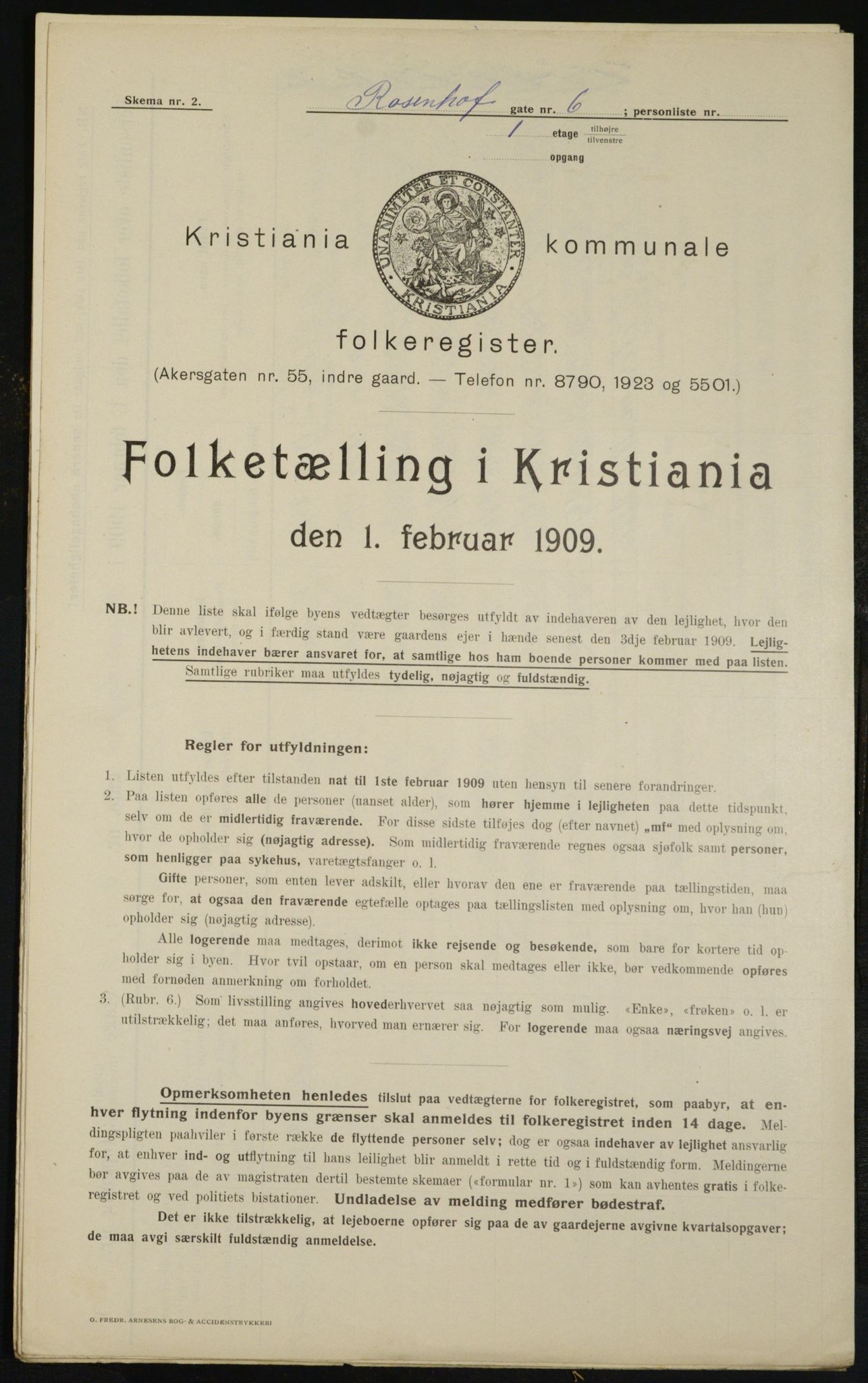 OBA, Kommunal folketelling 1.2.1909 for Kristiania kjøpstad, 1909, s. 75908