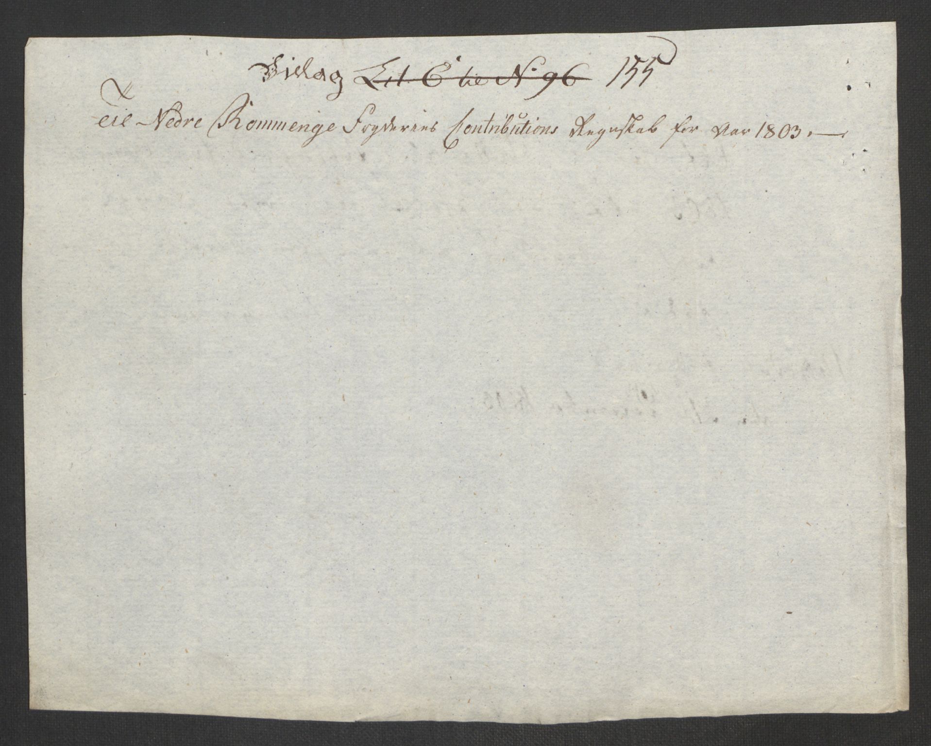 Rentekammeret inntil 1814, Reviderte regnskaper, Fogderegnskap, RA/EA-4092/R11/L0679: Fogderegnskap Nedre Romerike, 1803, s. 425