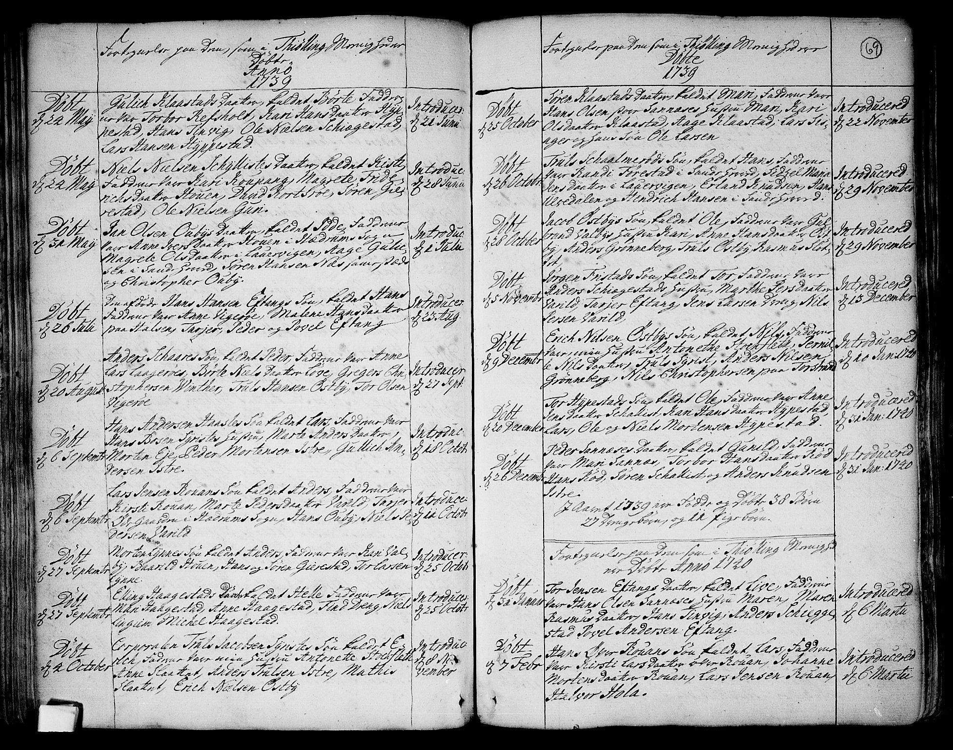 Tjølling kirkebøker, SAKO/A-60/F/Fa/L0003: Ministerialbok nr. 3, 1735-1778, s. 69
