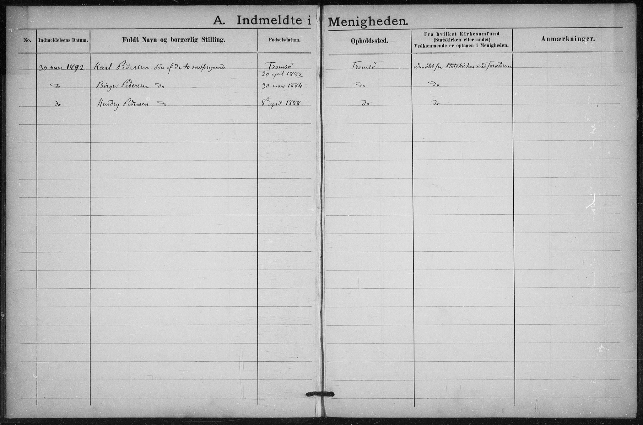 Uten arkivreferanse, SATØ/-: Dissenterprotokoll nr. DP 2, 1890-1902