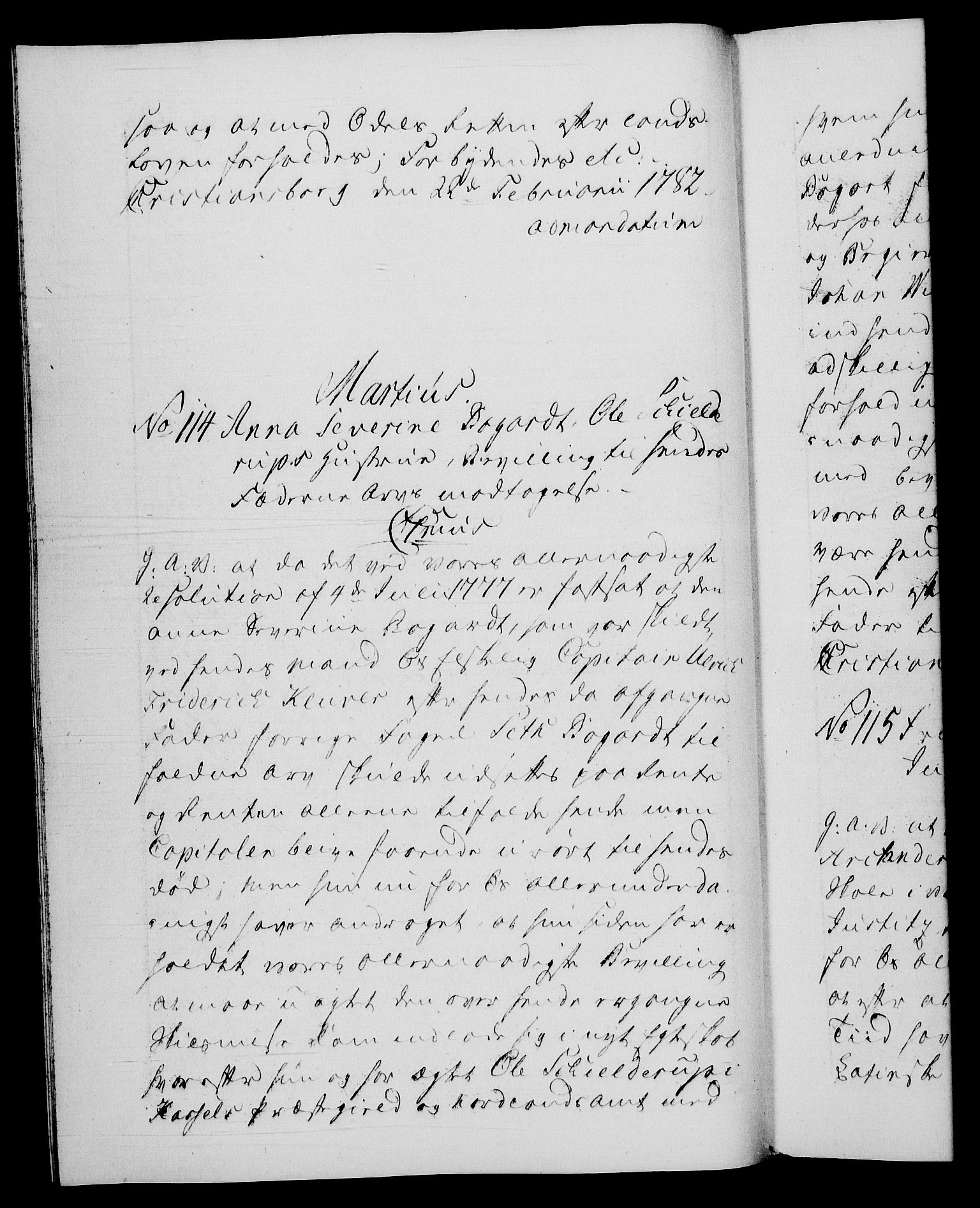 Danske Kanselli 1572-1799, RA/EA-3023/F/Fc/Fca/Fcaa/L0049: Norske registre, 1782-1783, s. 62b