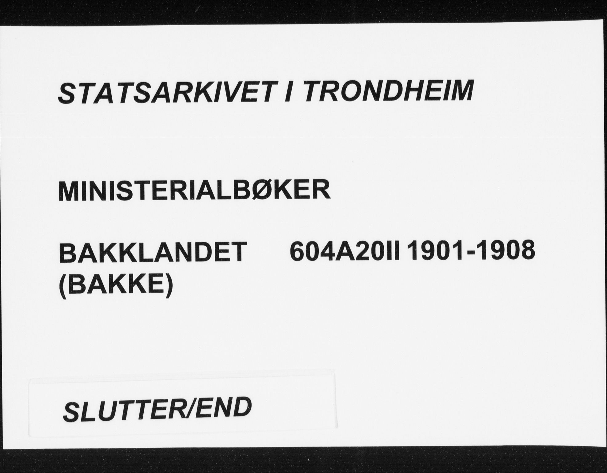 Ministerialprotokoller, klokkerbøker og fødselsregistre - Sør-Trøndelag, AV/SAT-A-1456/604/L0200: Ministerialbok nr. 604A20II, 1901-1908