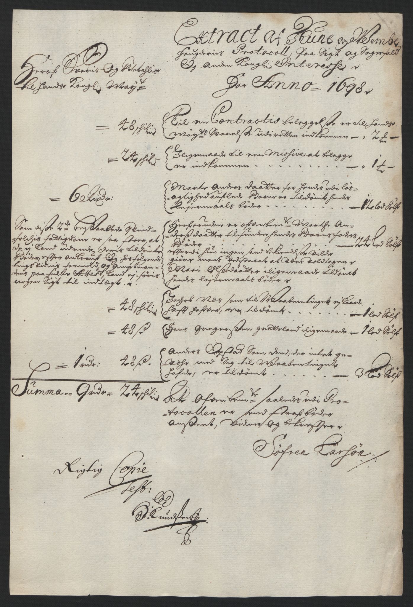 Rentekammeret inntil 1814, Reviderte regnskaper, Fogderegnskap, RA/EA-4092/R04/L0127: Fogderegnskap Moss, Onsøy, Tune, Veme og Åbygge, 1698, s. 8