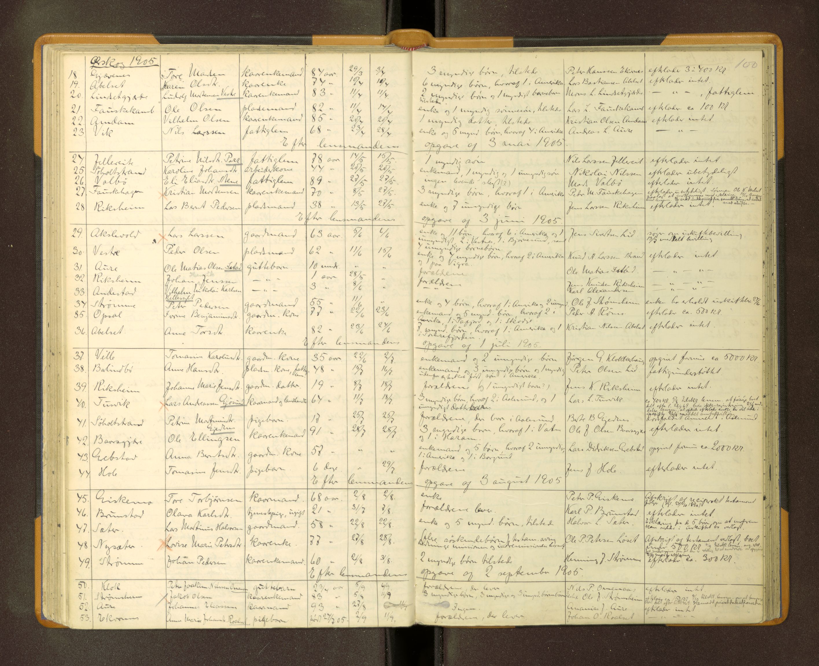 Nordre Sunnmøre sorenskriveri, AV/SAT-A-0006/1/3/3L/L0006: Dødsfallsprotokoll, 1902-1912, s. 100
