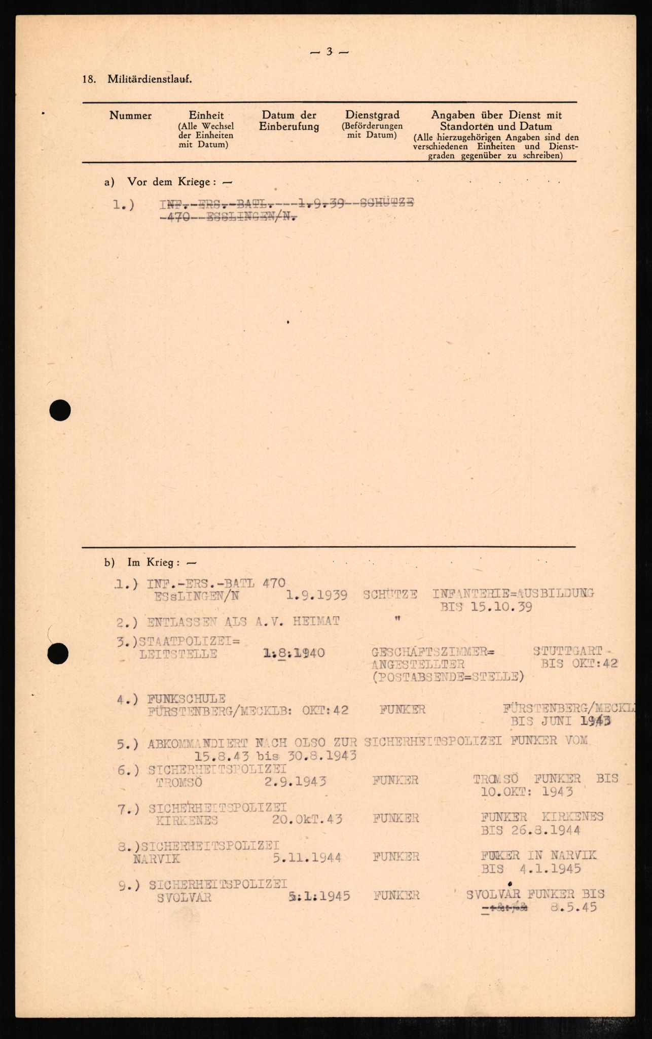 Forsvaret, Forsvarets overkommando II, AV/RA-RAFA-3915/D/Db/L0004: CI Questionaires. Tyske okkupasjonsstyrker i Norge. Tyskere., 1945-1946, s. 280