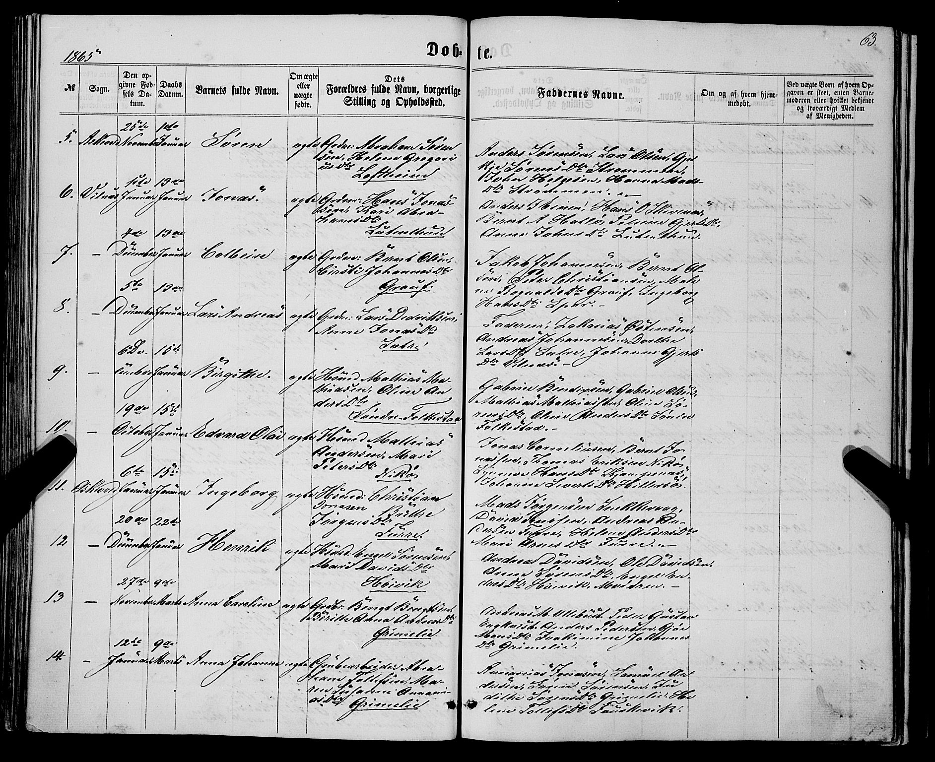 Askvoll sokneprestembete, AV/SAB-A-79501/H/Haa/Haaa/L0012: Ministerialbok nr. A 12, 1859-1878, s. 63