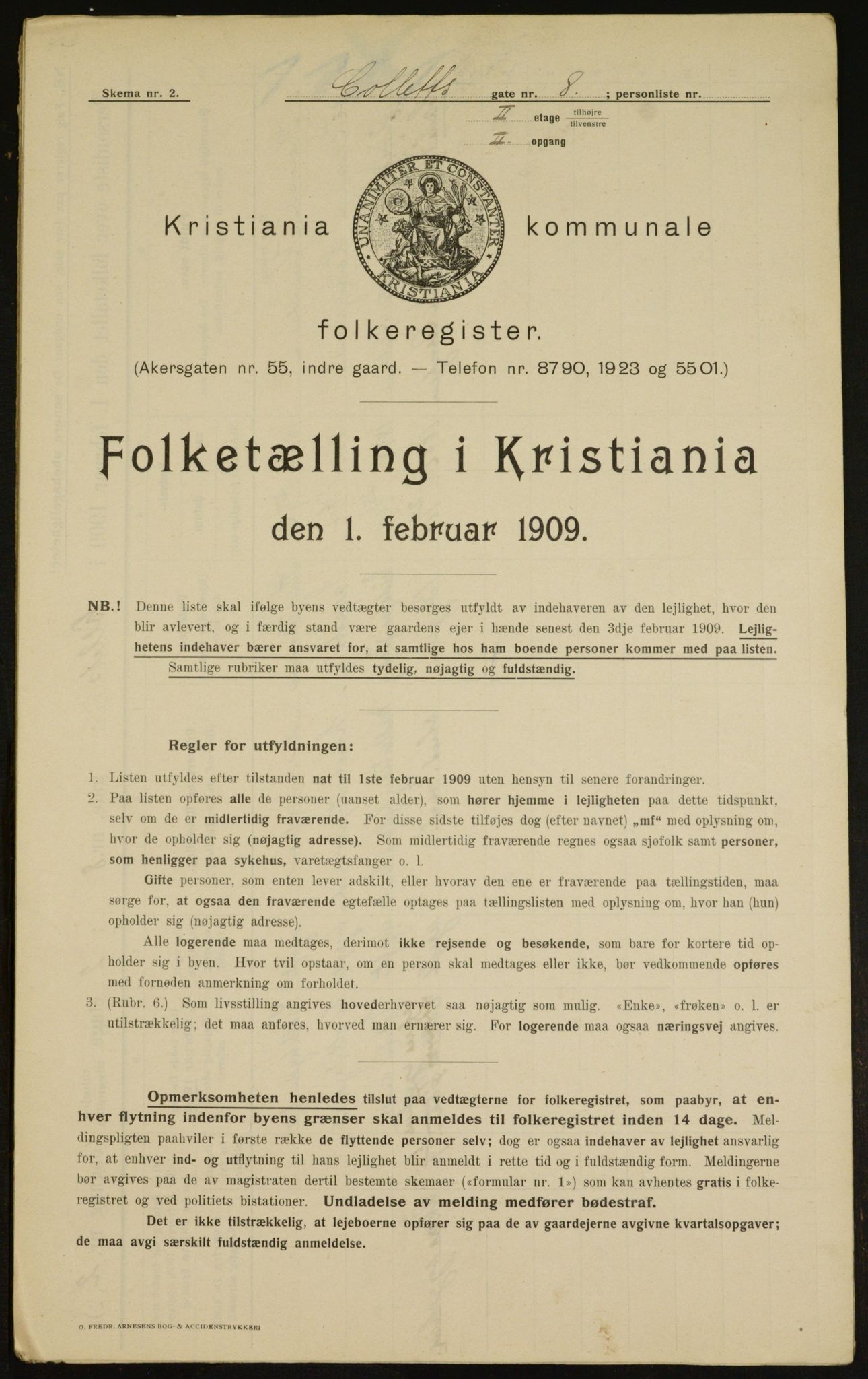 OBA, Kommunal folketelling 1.2.1909 for Kristiania kjøpstad, 1909, s. 11820