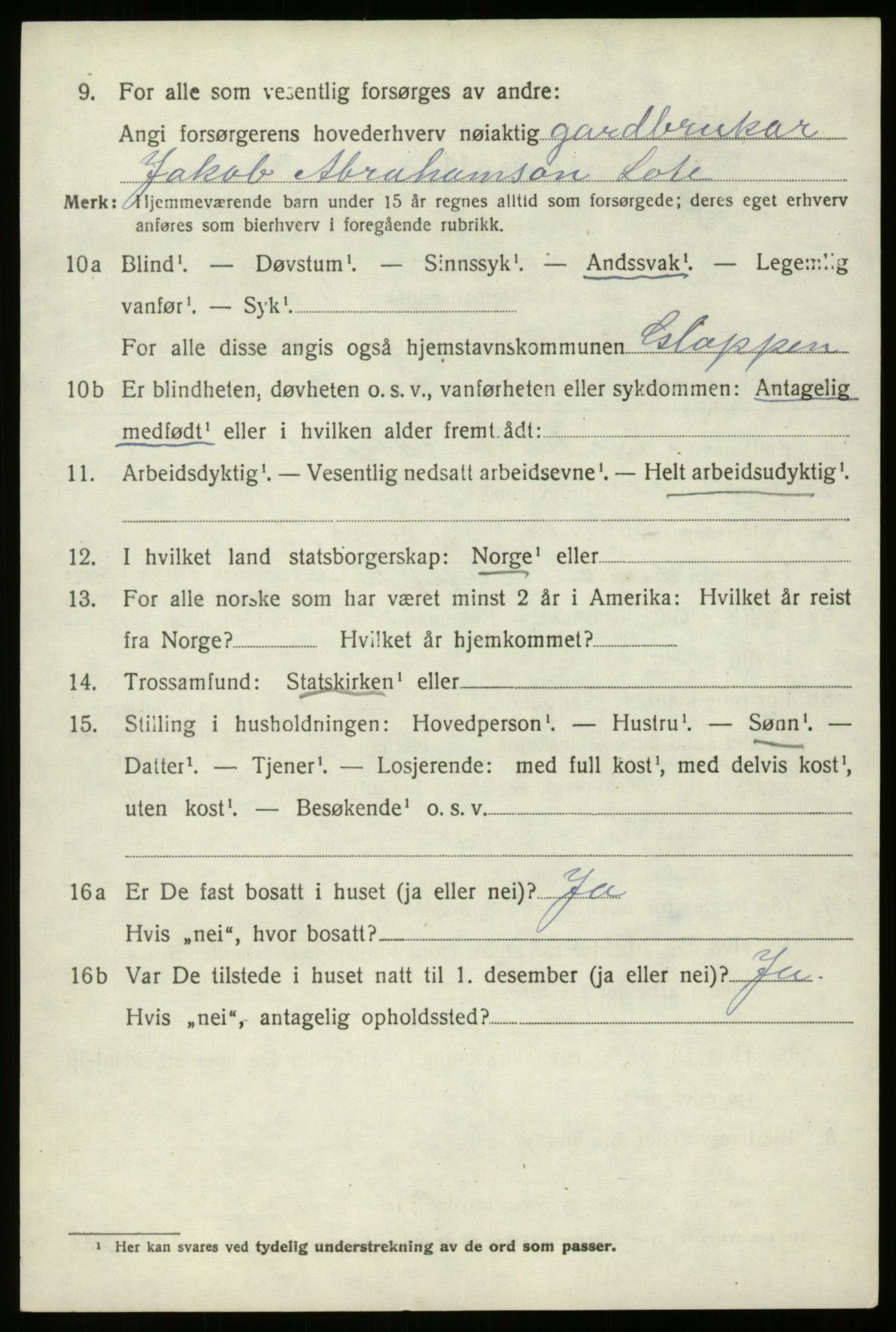 SAB, Folketelling 1920 for 1445 Gloppen herred, 1920, s. 4713