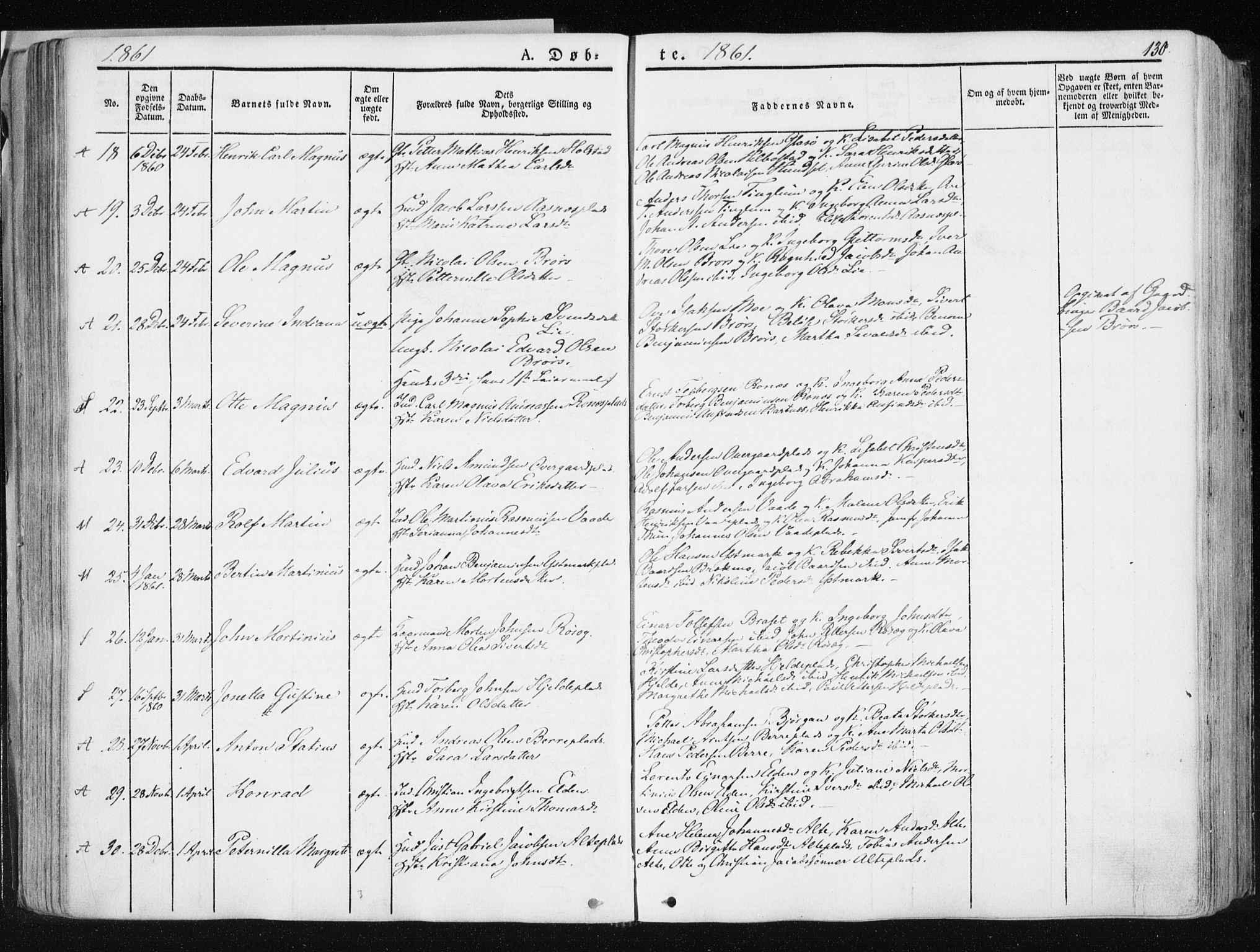 Ministerialprotokoller, klokkerbøker og fødselsregistre - Nord-Trøndelag, AV/SAT-A-1458/741/L0393: Ministerialbok nr. 741A07, 1849-1863, s. 130