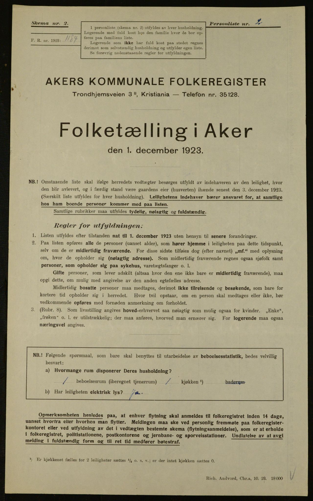 , Kommunal folketelling 1.12.1923 for Aker, 1923, s. 15284