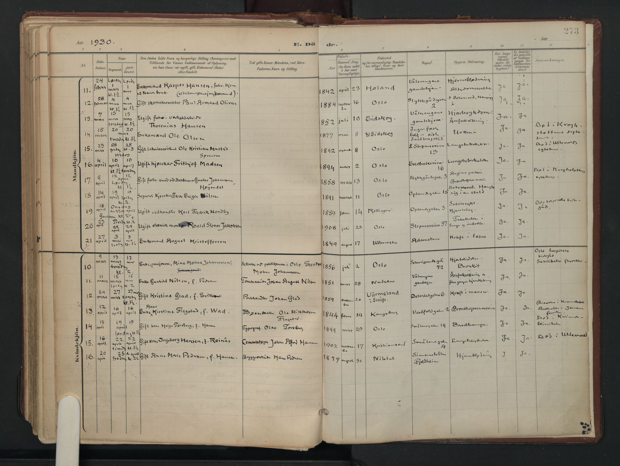 Vålerengen prestekontor Kirkebøker, AV/SAO-A-10878/F/Fa/L0003: Ministerialbok nr. 3, 1899-1930, s. 273