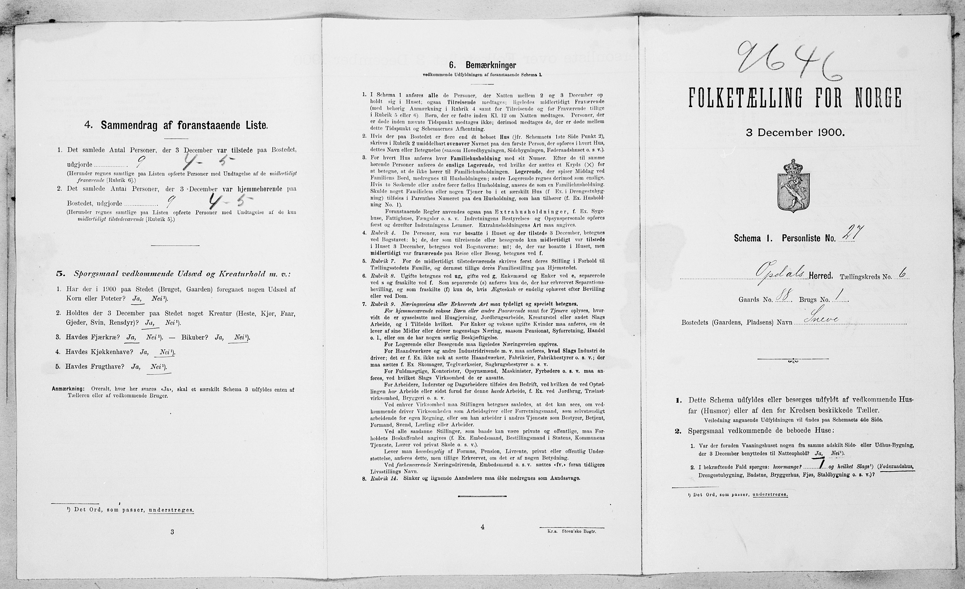 SAT, Folketelling 1900 for 1634 Oppdal herred, 1900, s. 626