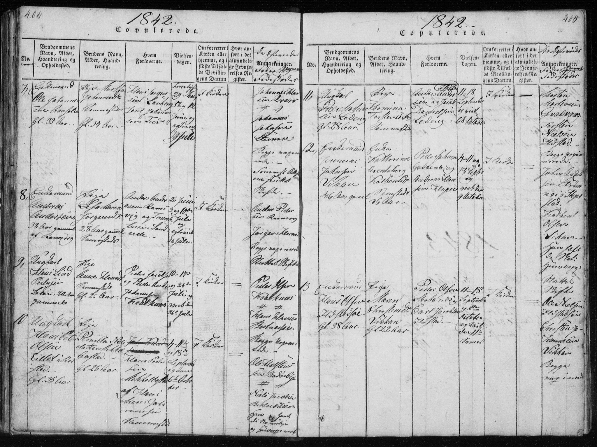 Ministerialprotokoller, klokkerbøker og fødselsregistre - Nordland, AV/SAT-A-1459/801/L0027: Klokkerbok nr. 801C02, 1835-1845, s. 404-405