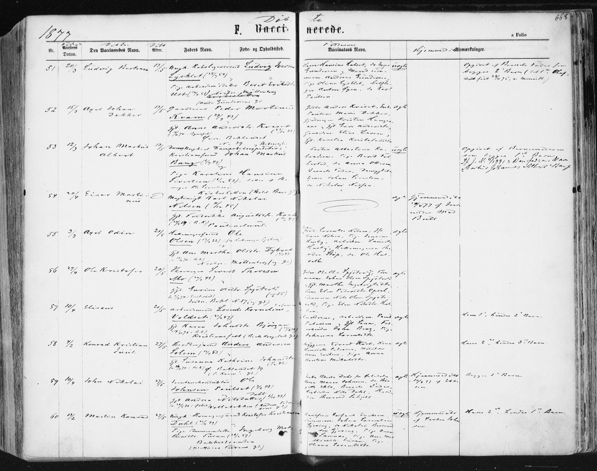 Ministerialprotokoller, klokkerbøker og fødselsregistre - Sør-Trøndelag, AV/SAT-A-1456/604/L0186: Ministerialbok nr. 604A07, 1866-1877, s. 668