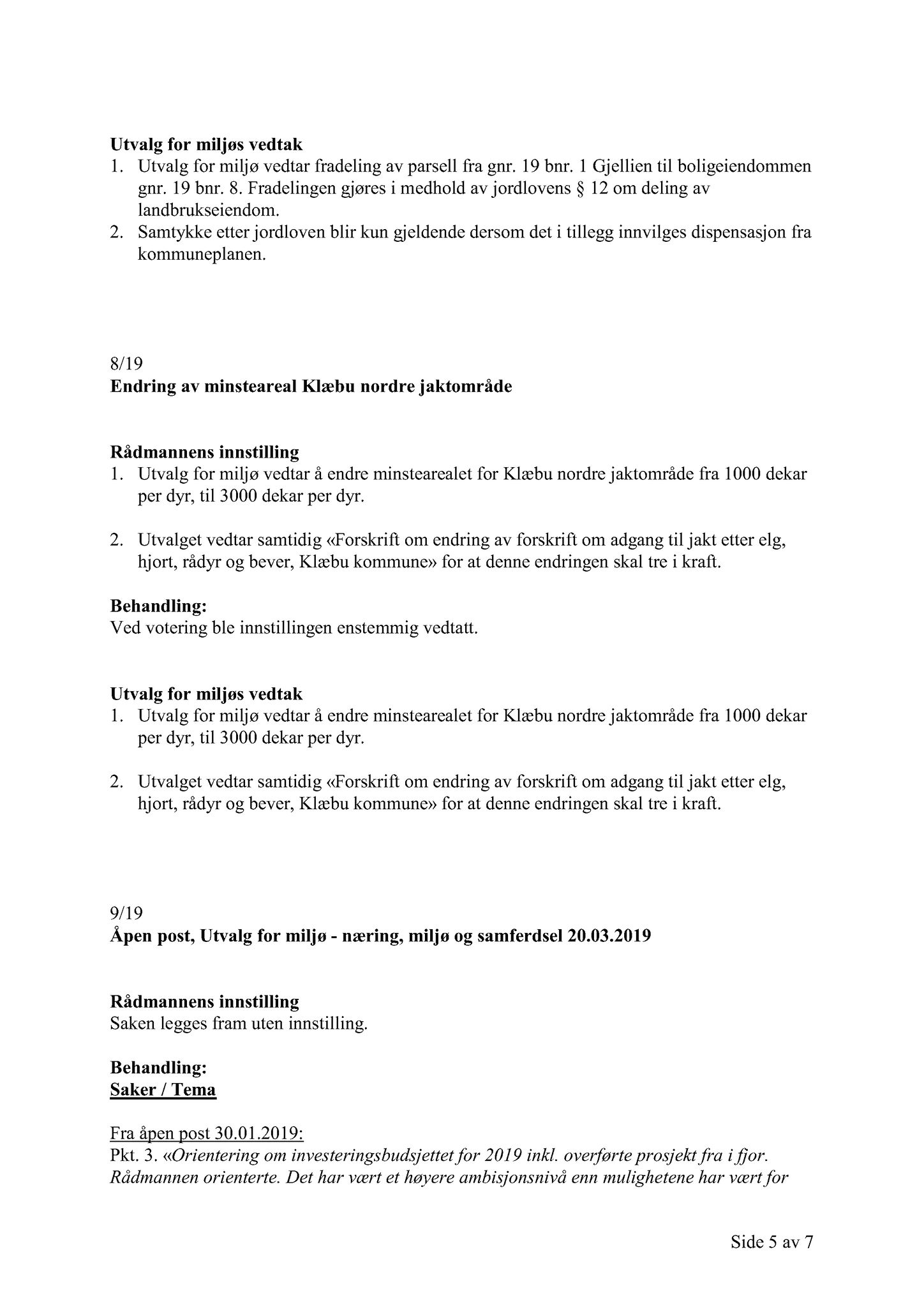 Klæbu Kommune, TRKO/KK/06-UM/L006: Utvalg for miljø - Møtedokumenter 2019, 2019, s. 103