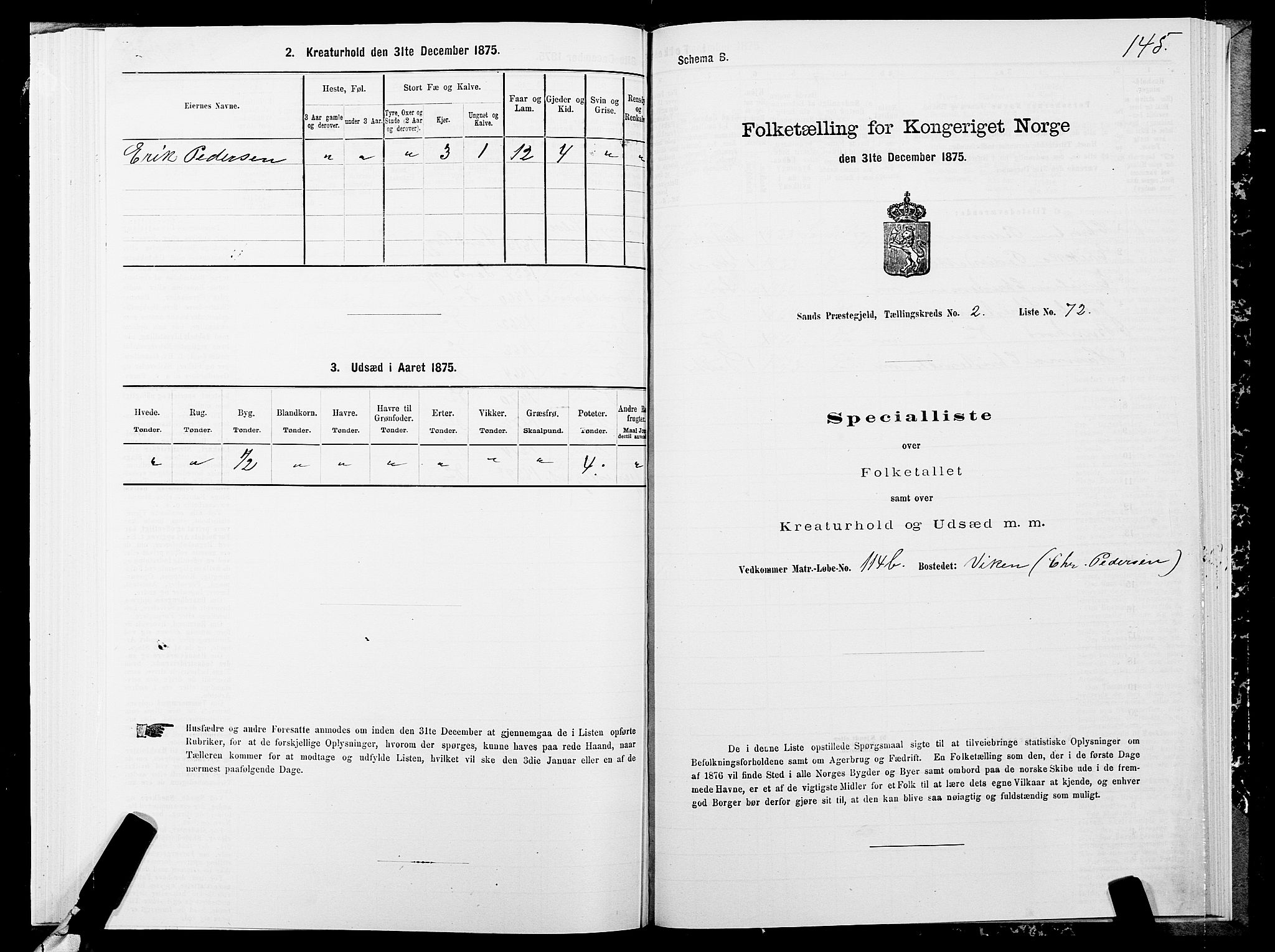 SATØ, Folketelling 1875 for 1915P Sand prestegjeld, 1875, s. 2145