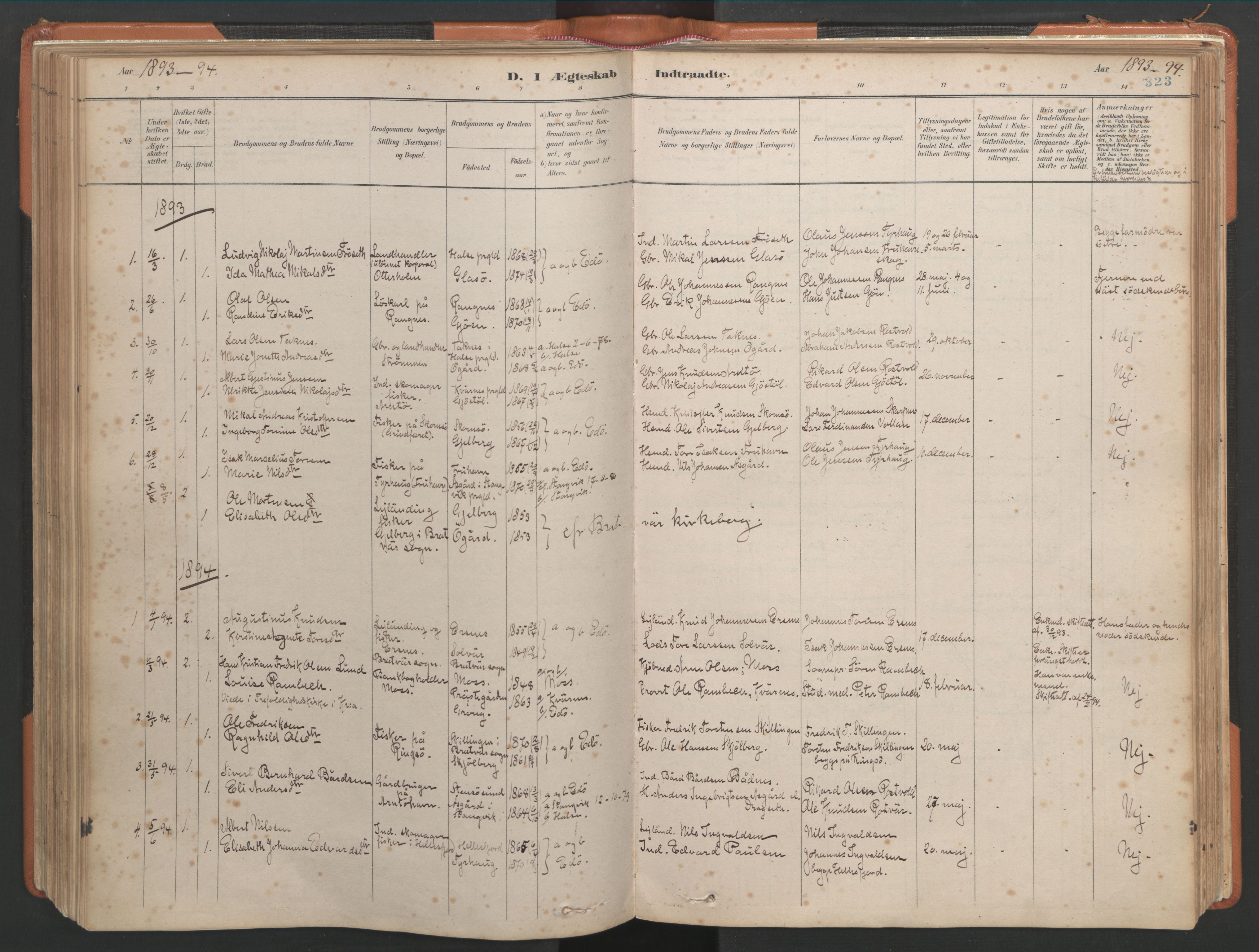 Ministerialprotokoller, klokkerbøker og fødselsregistre - Møre og Romsdal, AV/SAT-A-1454/581/L0941: Ministerialbok nr. 581A09, 1880-1919, s. 323