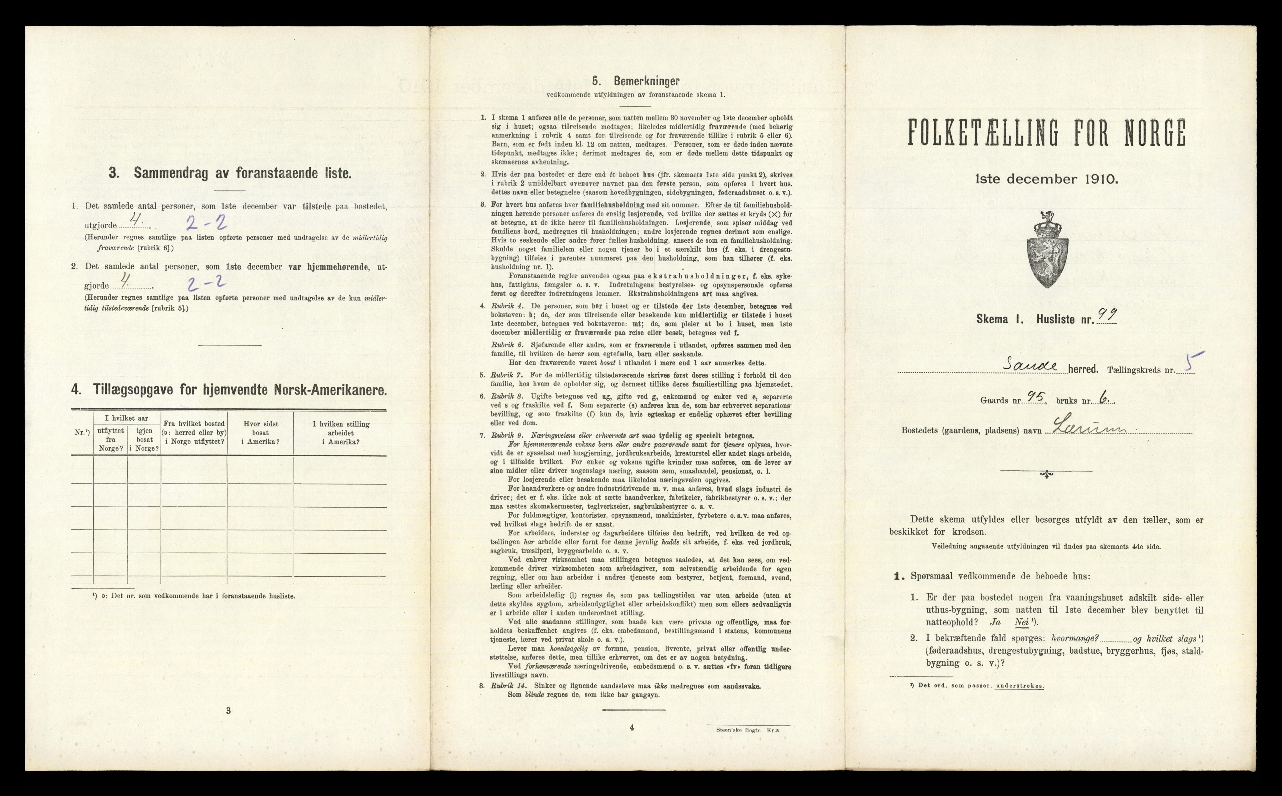 RA, Folketelling 1910 for 0713 Sande herred, 1910, s. 921