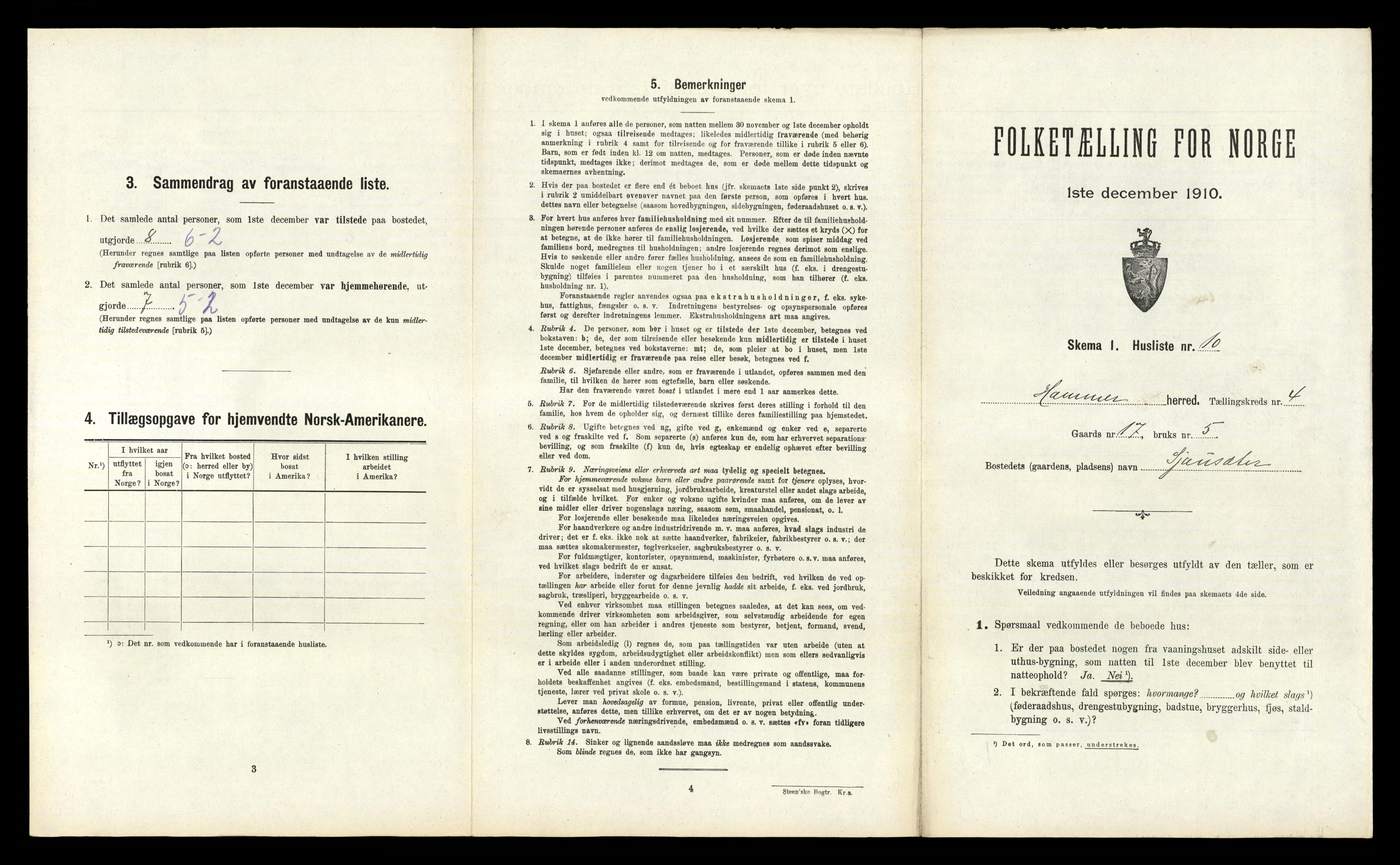 RA, Folketelling 1910 for 1254 Hamre herred, 1910, s. 256