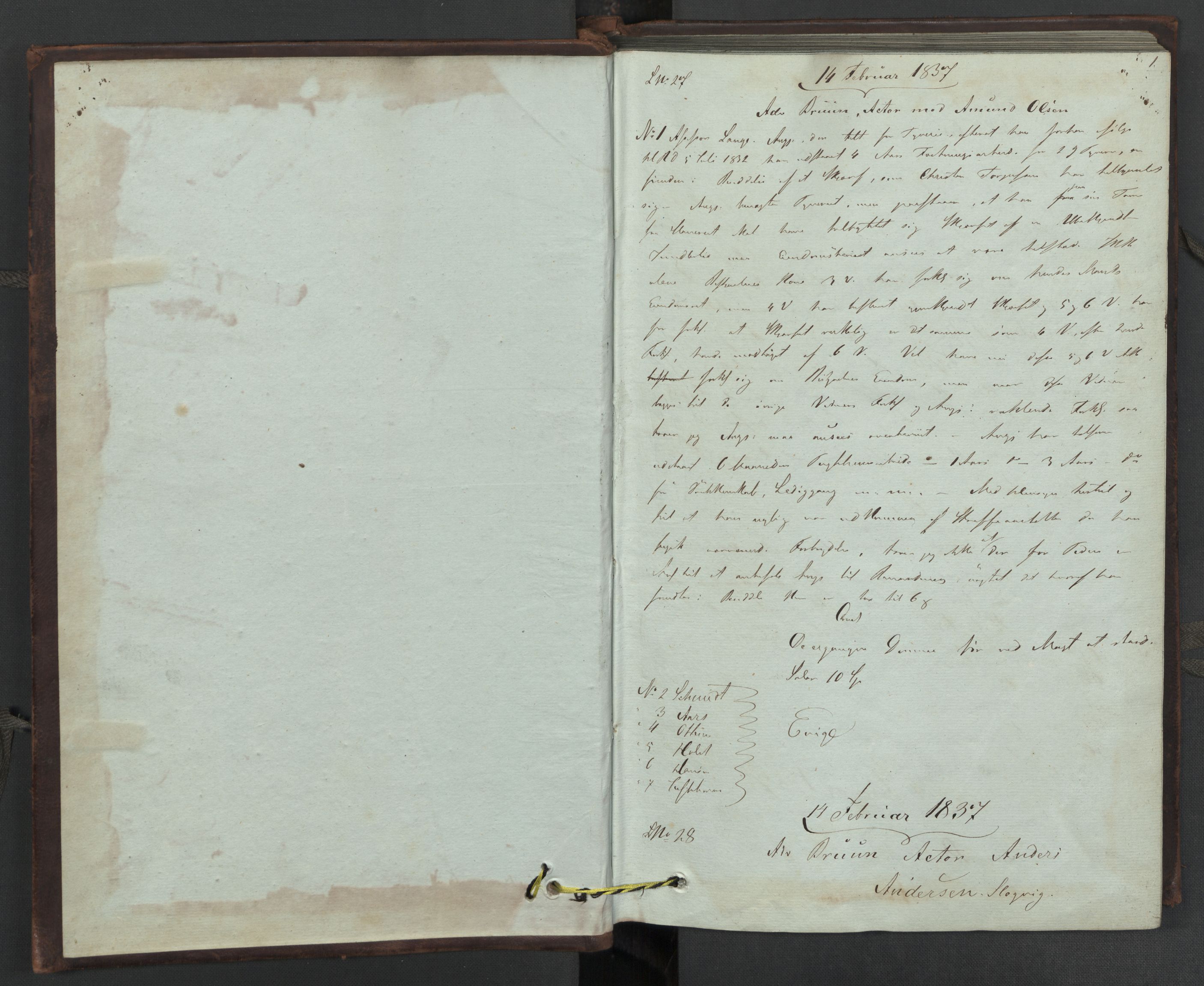 Høyesterett, AV/RA-S-1002/E/Eb/Eba/L0025/0001: Voteringsprotokoller / Voteringsprotokoll, 1837, s. 0b-1a