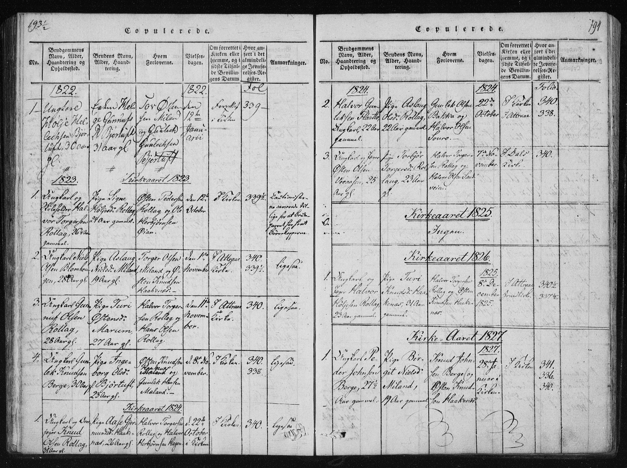 Tinn kirkebøker, AV/SAKO-A-308/F/Fb/L0001: Ministerialbok nr. II 1, 1815-1843, s. 194