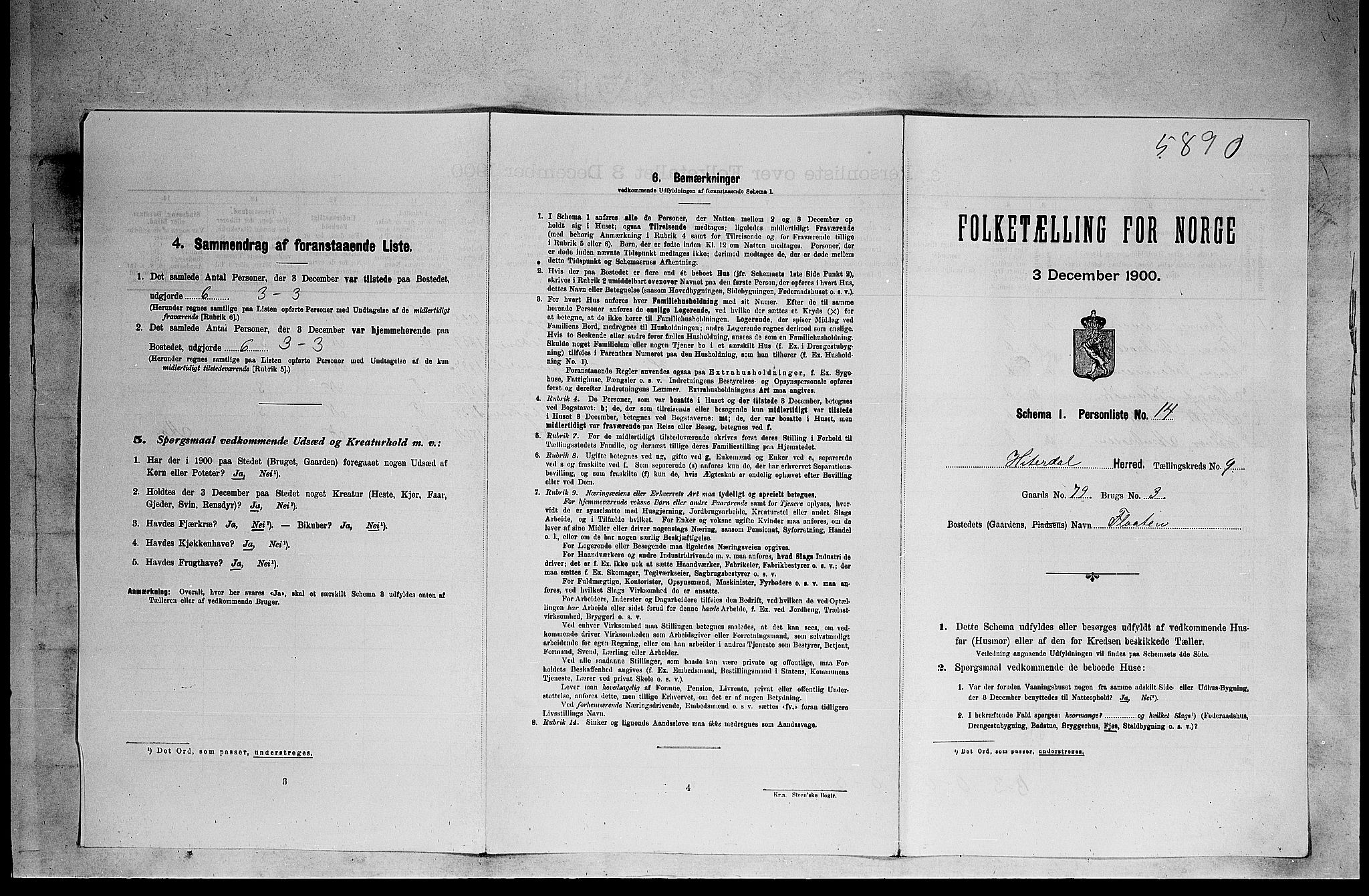 SAKO, Folketelling 1900 for 0823 Heddal herred, 1900, s. 1104