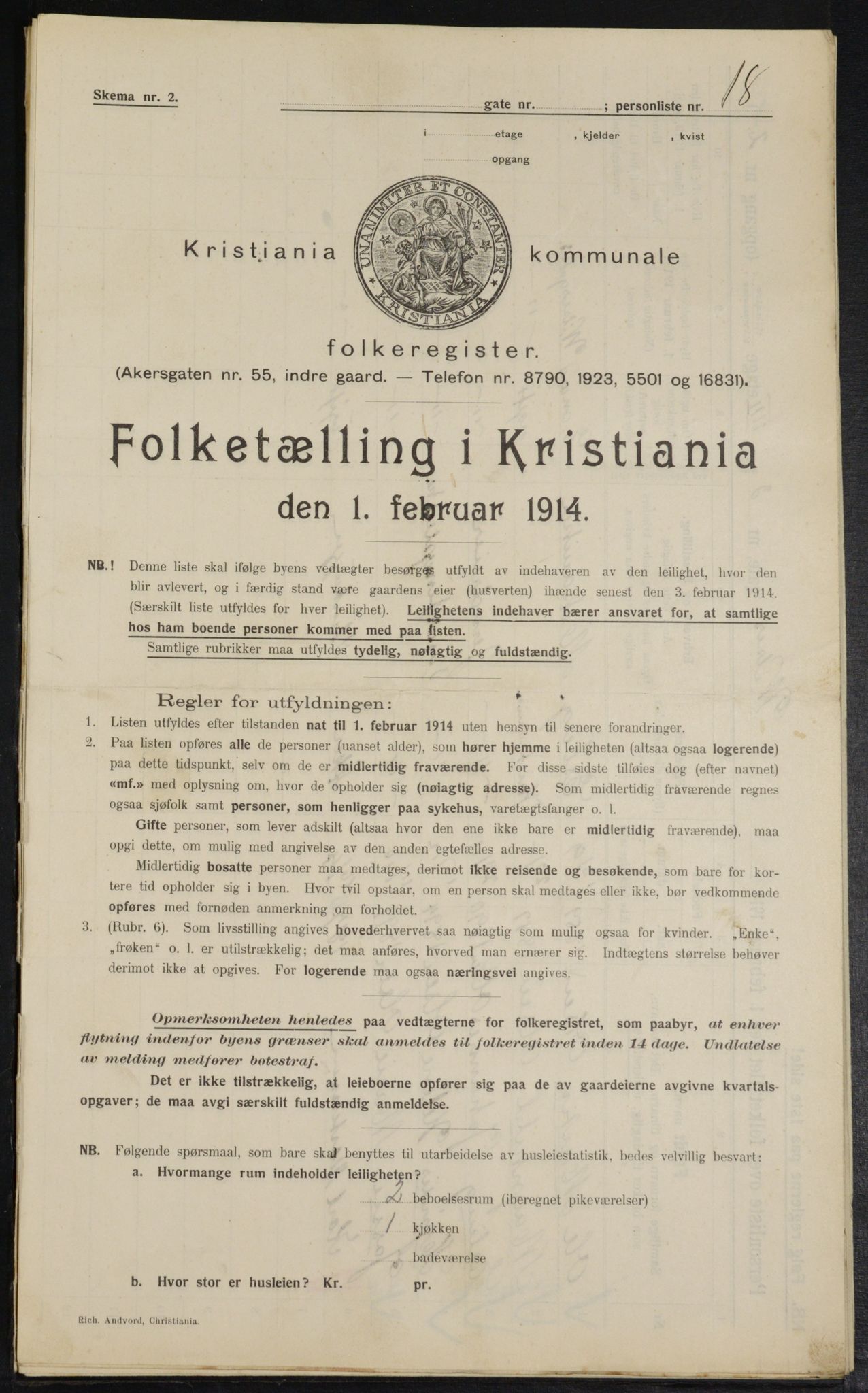 OBA, Kommunal folketelling 1.2.1914 for Kristiania, 1914, s. 129326