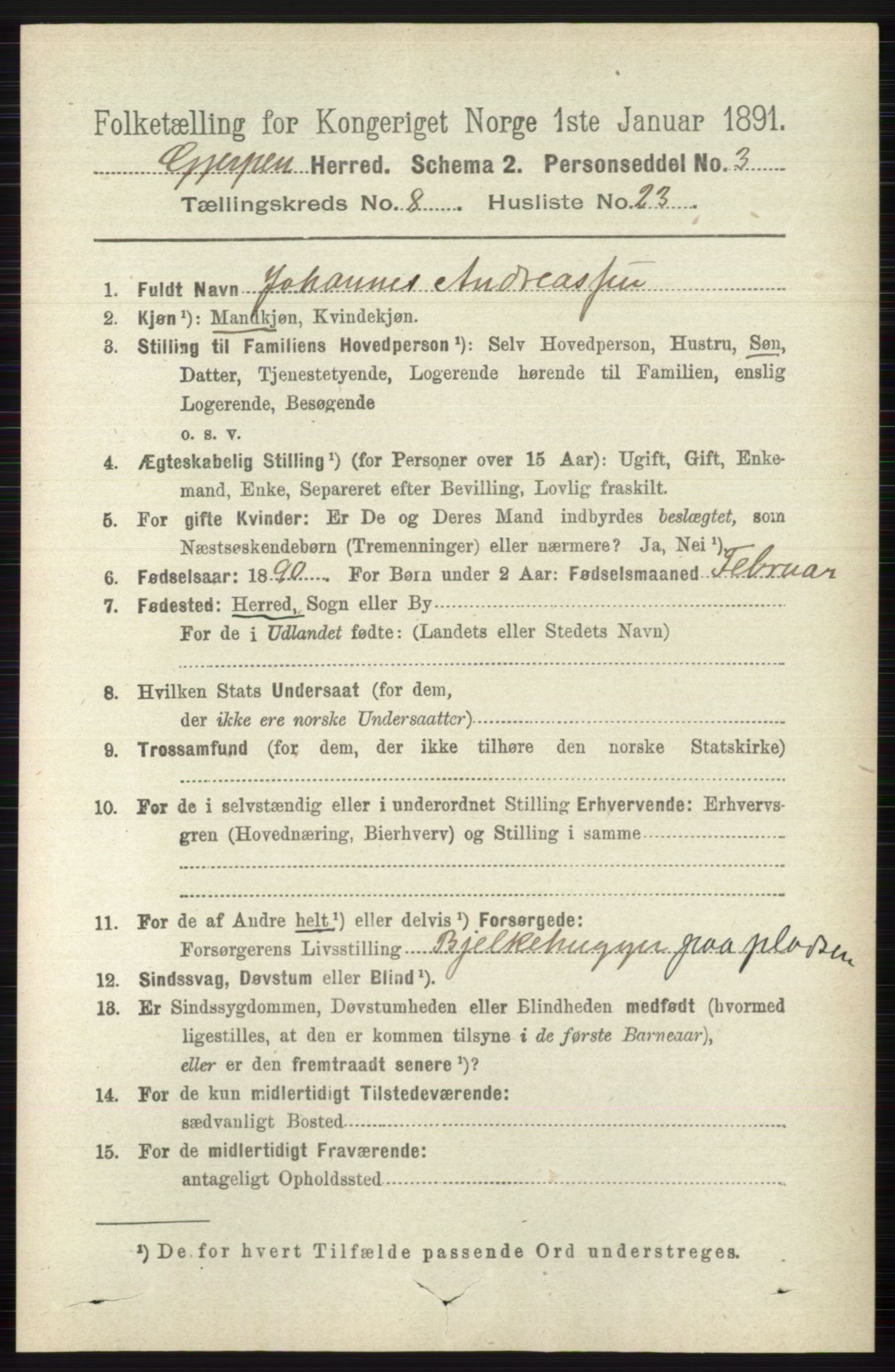 RA, Folketelling 1891 for 0812 Gjerpen herred, 1891, s. 4200