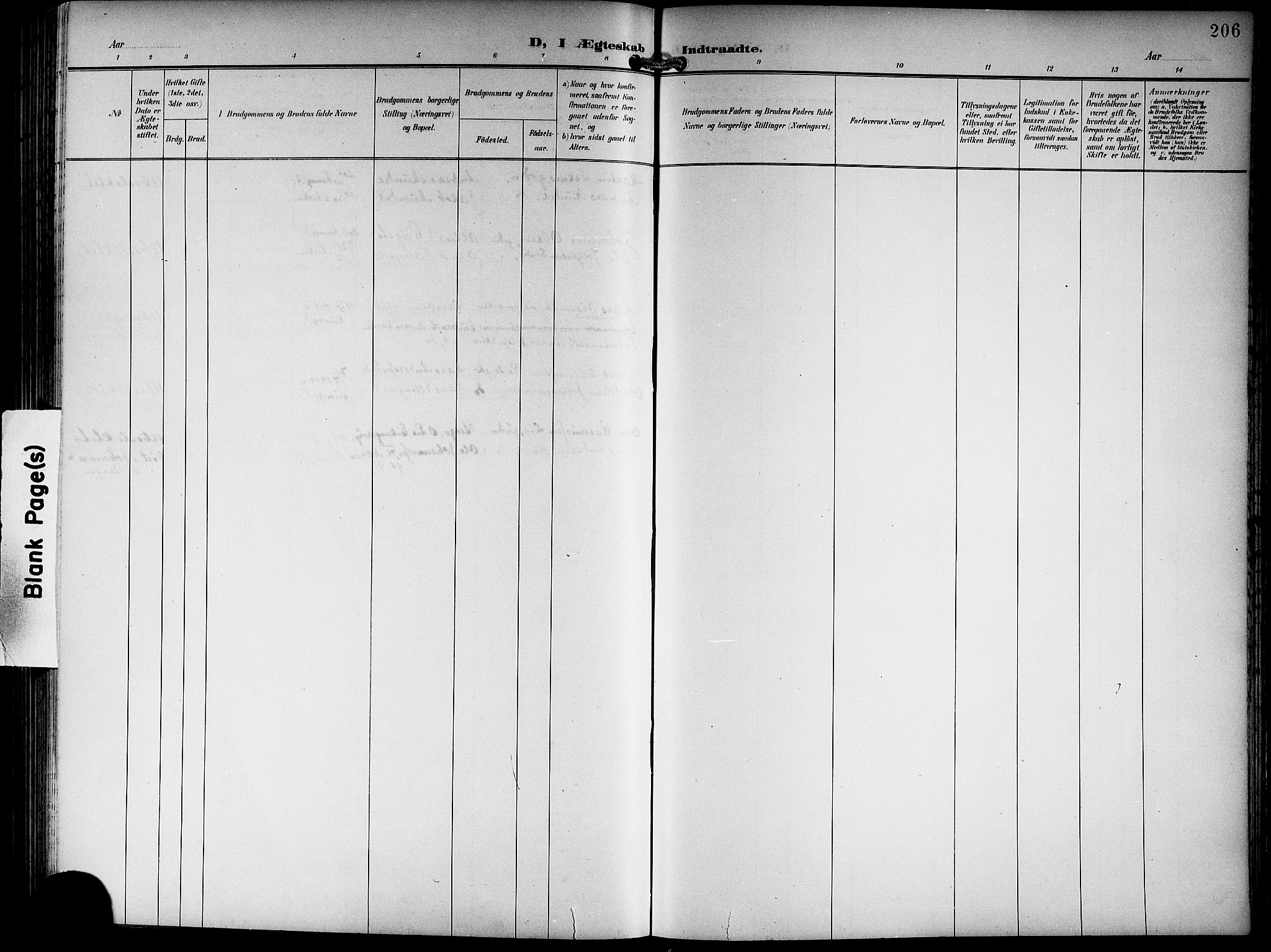 Hamre sokneprestembete, AV/SAB-A-75501/H/Ha/Hab: Klokkerbok nr. B 4, 1898-1919, s. 206