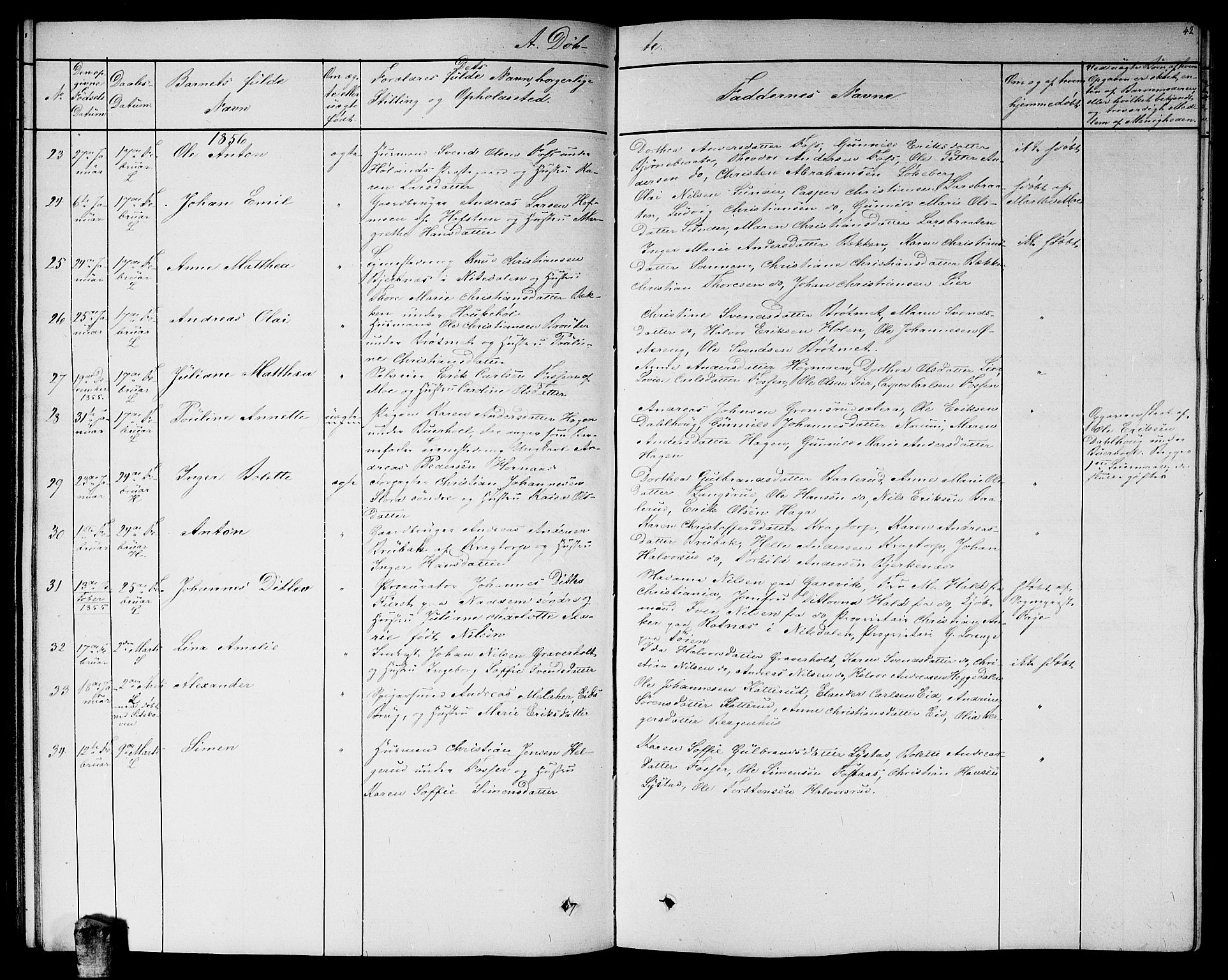 Høland prestekontor Kirkebøker, AV/SAO-A-10346a/G/Ga/L0004: Klokkerbok nr. I 4, 1854-1862, s. 42
