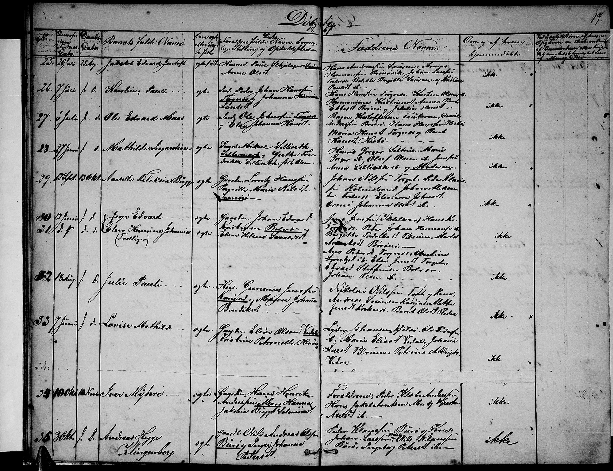 Ministerialprotokoller, klokkerbøker og fødselsregistre - Nordland, SAT/A-1459/813/L0212: Klokkerbok nr. 813C04, 1864-1886, s. 17