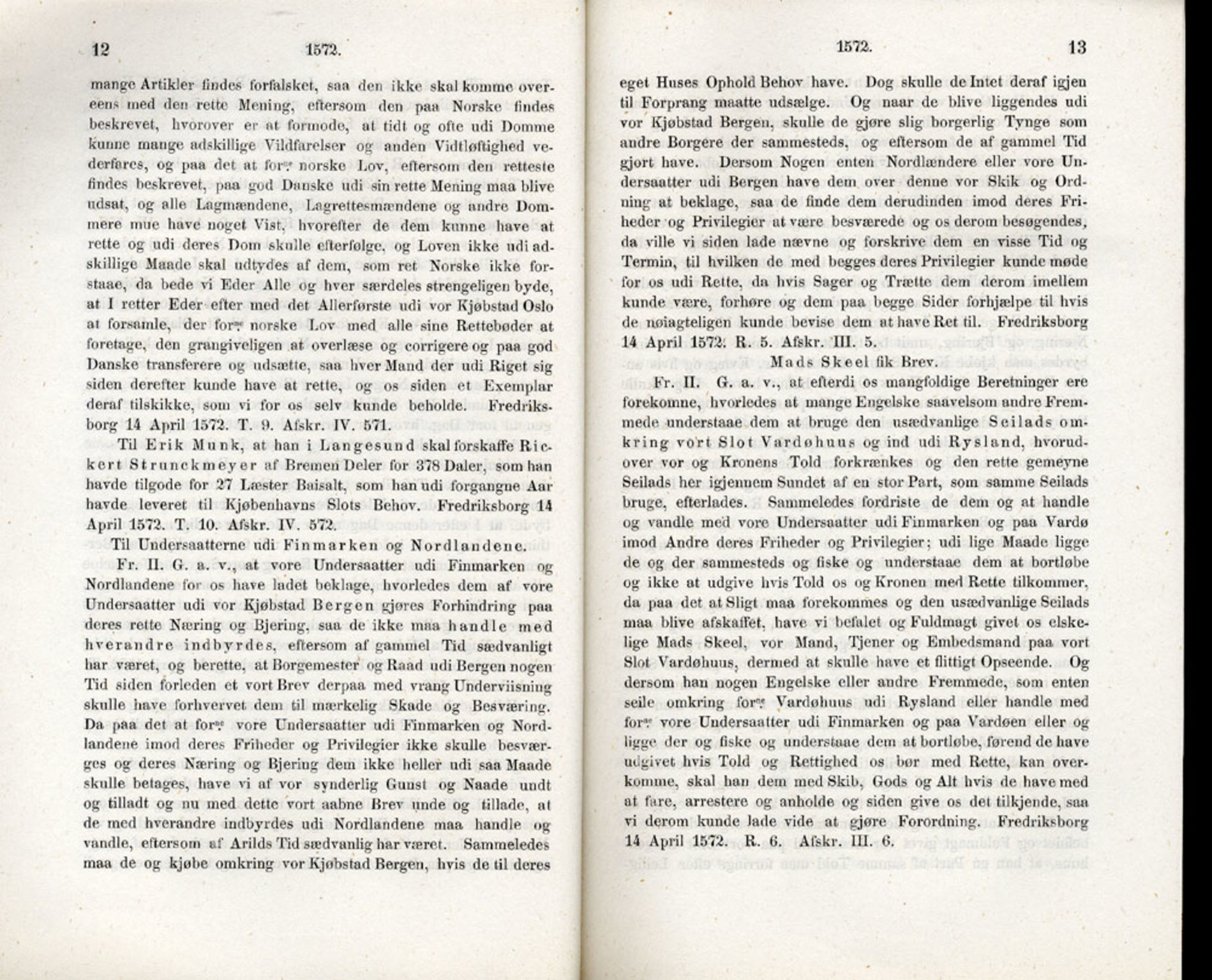 Publikasjoner utgitt av Det Norske Historiske Kildeskriftfond, PUBL/-/-/-: Norske Rigs-Registranter, bind 2, 1572-1588, s. 12-13
