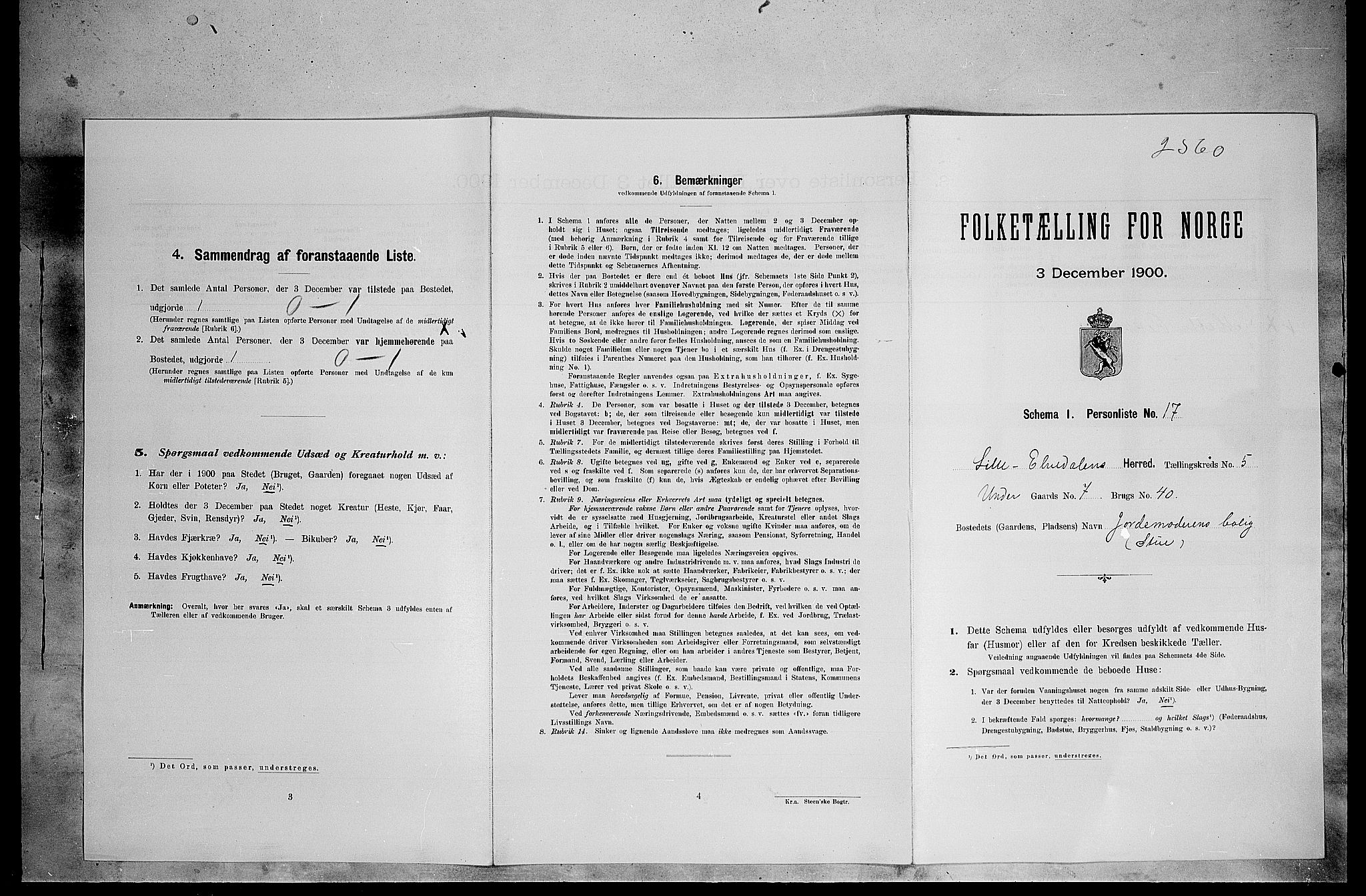 SAH, Folketelling 1900 for 0438 Lille Elvedalen herred, 1900, s. 394
