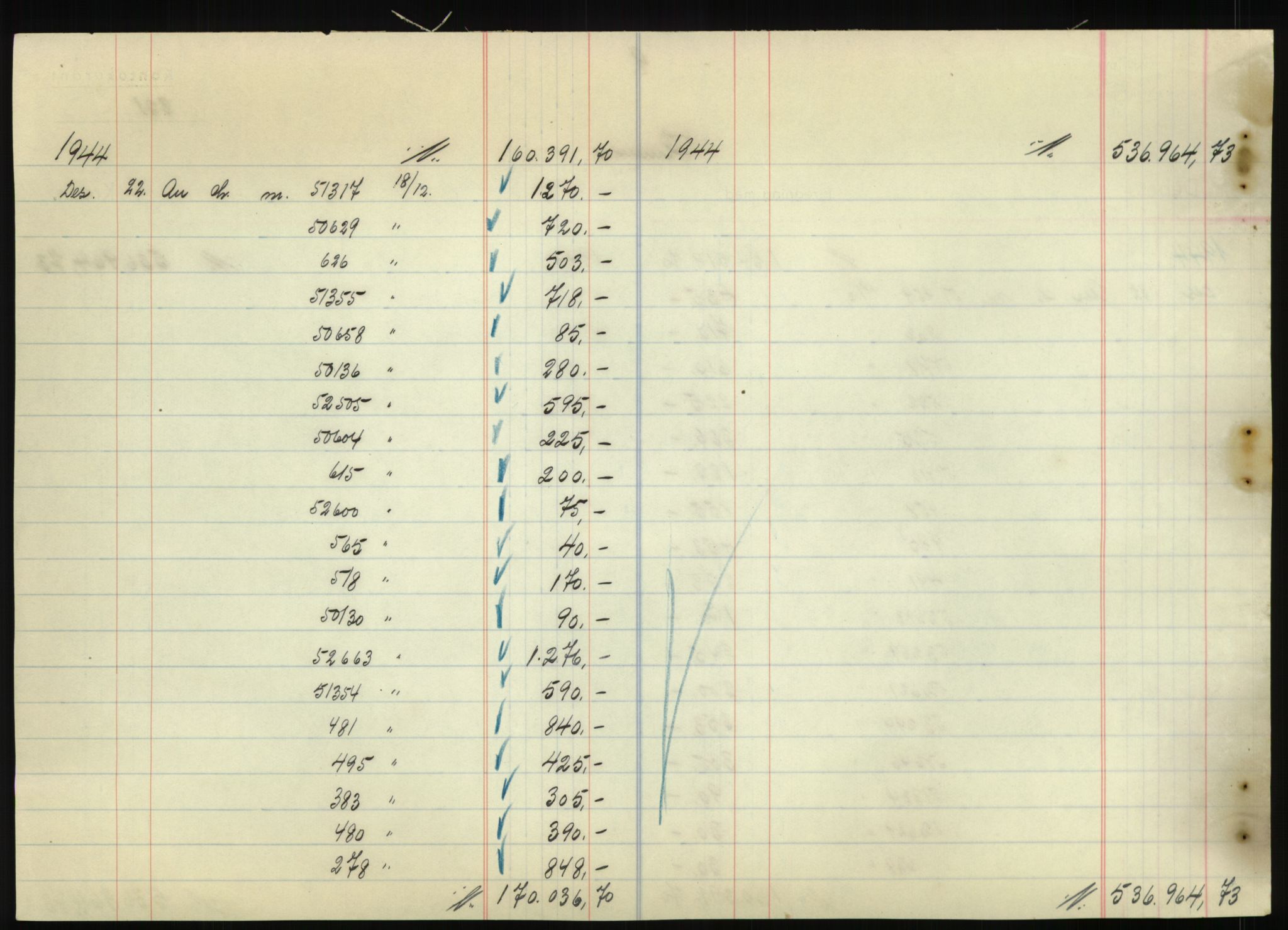 Forsvarsdepartementet, 10. kontor / Oppgjørskontoret, AV/RA-RAFA-1225/D/Db/L0180: Lista oppgjørskontor, 1942-1952, s. 1866
