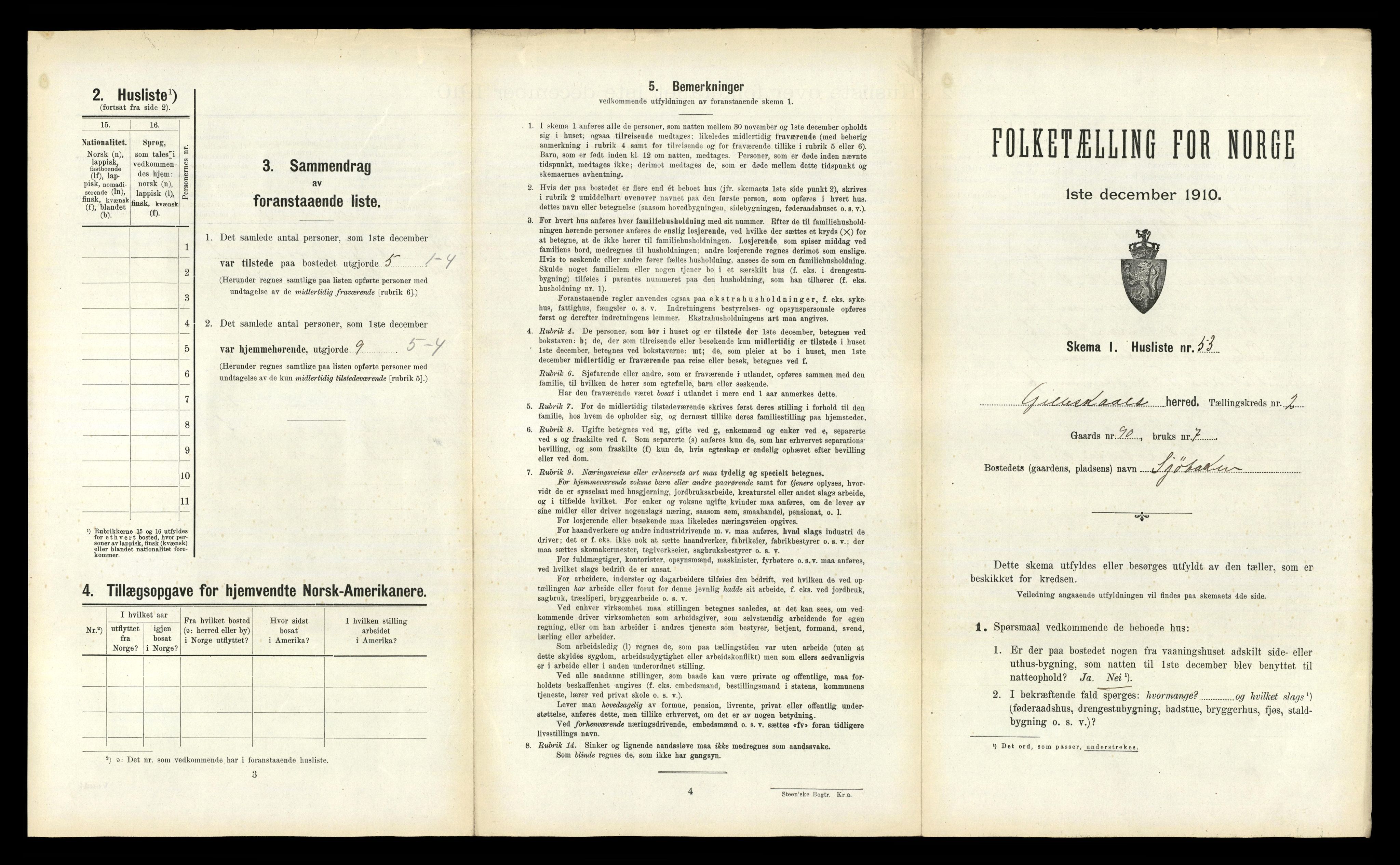 RA, Folketelling 1910 for 1838 Gildeskål herred, 1910, s. 275