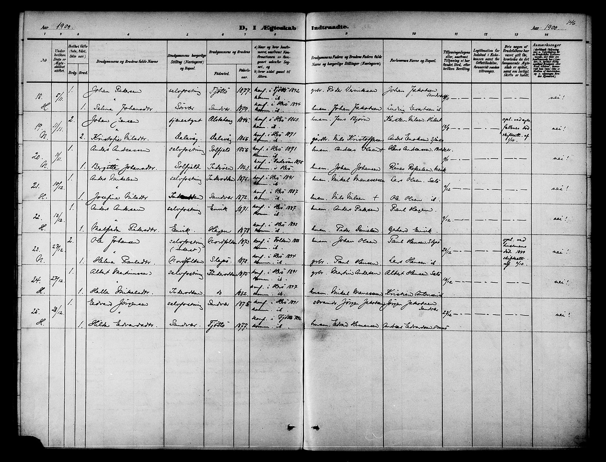 Ministerialprotokoller, klokkerbøker og fødselsregistre - Nordland, AV/SAT-A-1459/834/L0508: Ministerialbok nr. 834A06, 1892-1901, s. 146