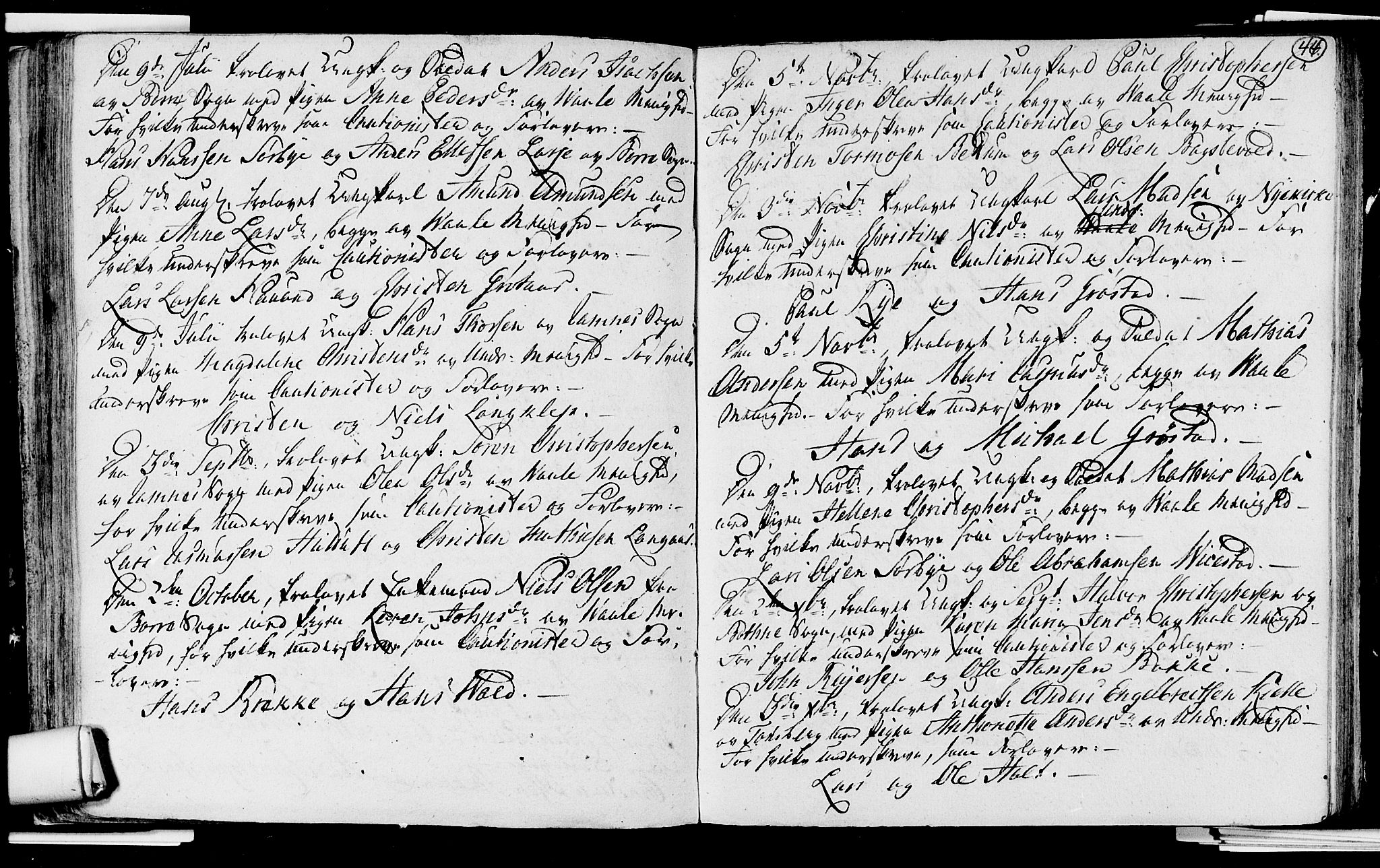 Våle kirkebøker, AV/SAKO-A-334/H/Hb/L0002: Forlovererklæringer nr. 2, 1756-1799, s. 44