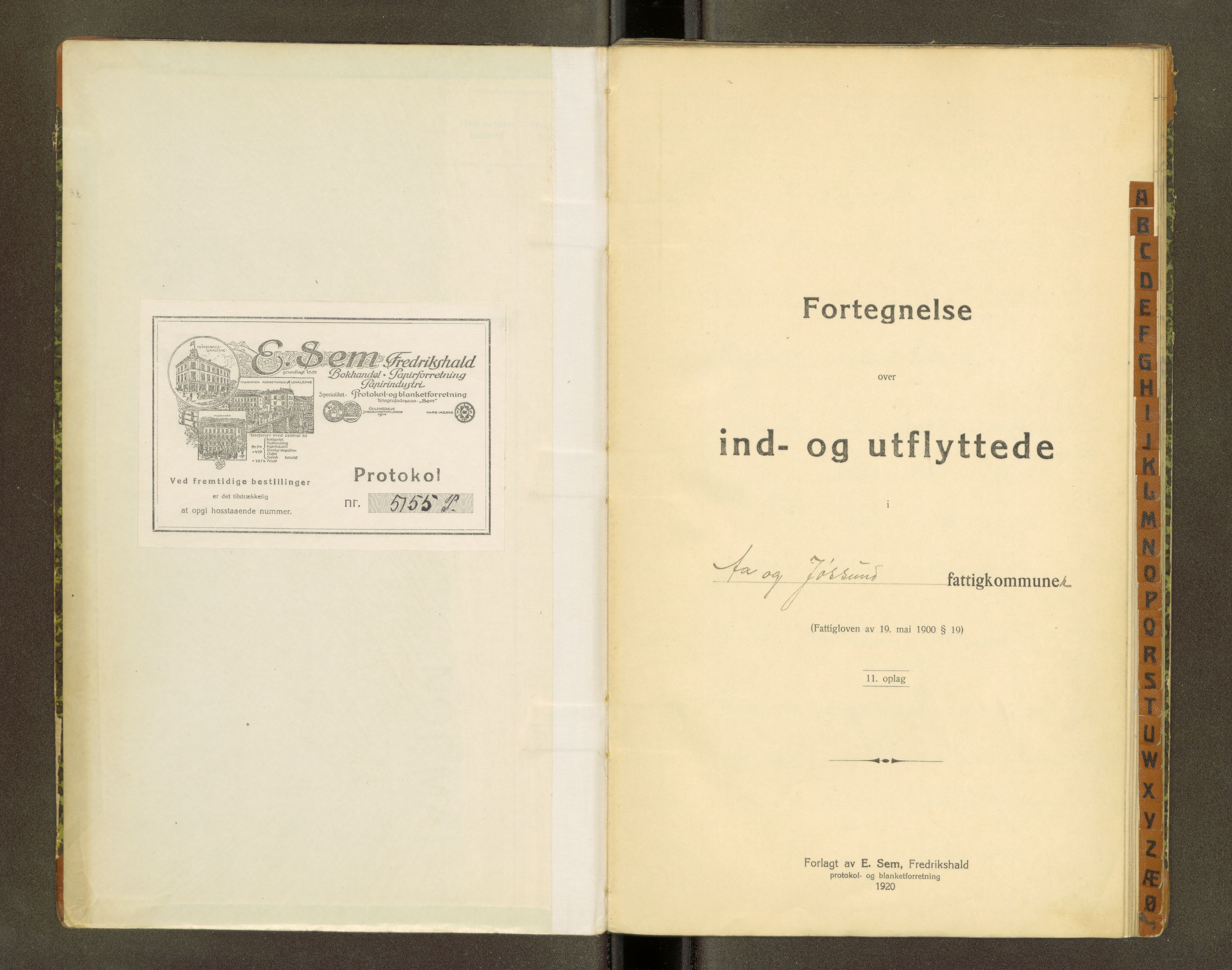 Åfjord lensmannskontor, AV/SAT-A-1086/1/03/L0010: 3.05.03 Inn og utflyttede, 1921-1933