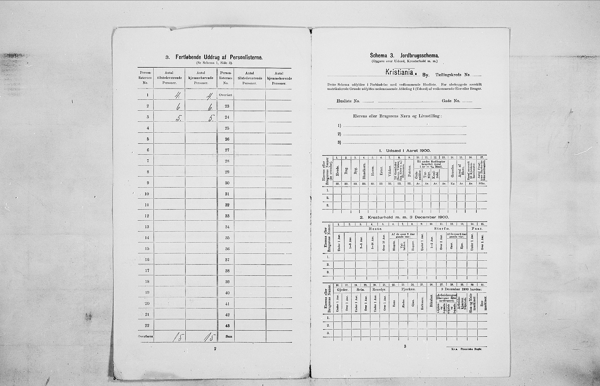 SAO, Folketelling 1900 for 0301 Kristiania kjøpstad, 1900, s. 55022