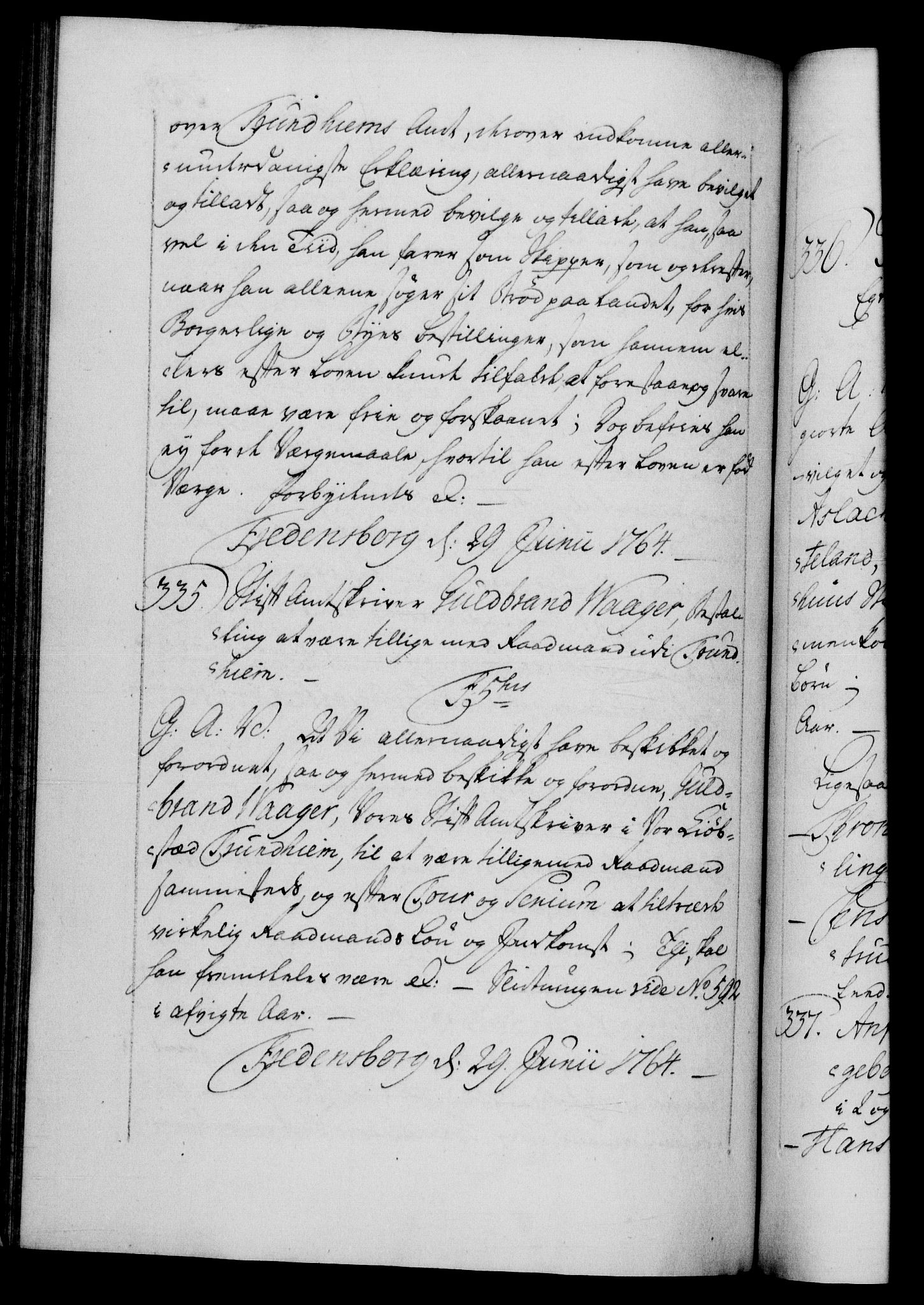 Danske Kanselli 1572-1799, RA/EA-3023/F/Fc/Fca/Fcaa/L0042: Norske registre, 1763-1766, s. 369b