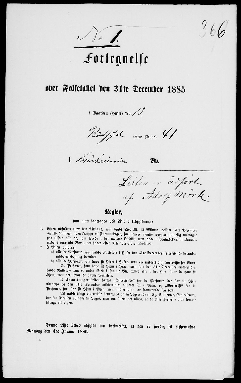 RA, Folketelling 1885 for 0301 Kristiania kjøpstad, 1885, s. 1350