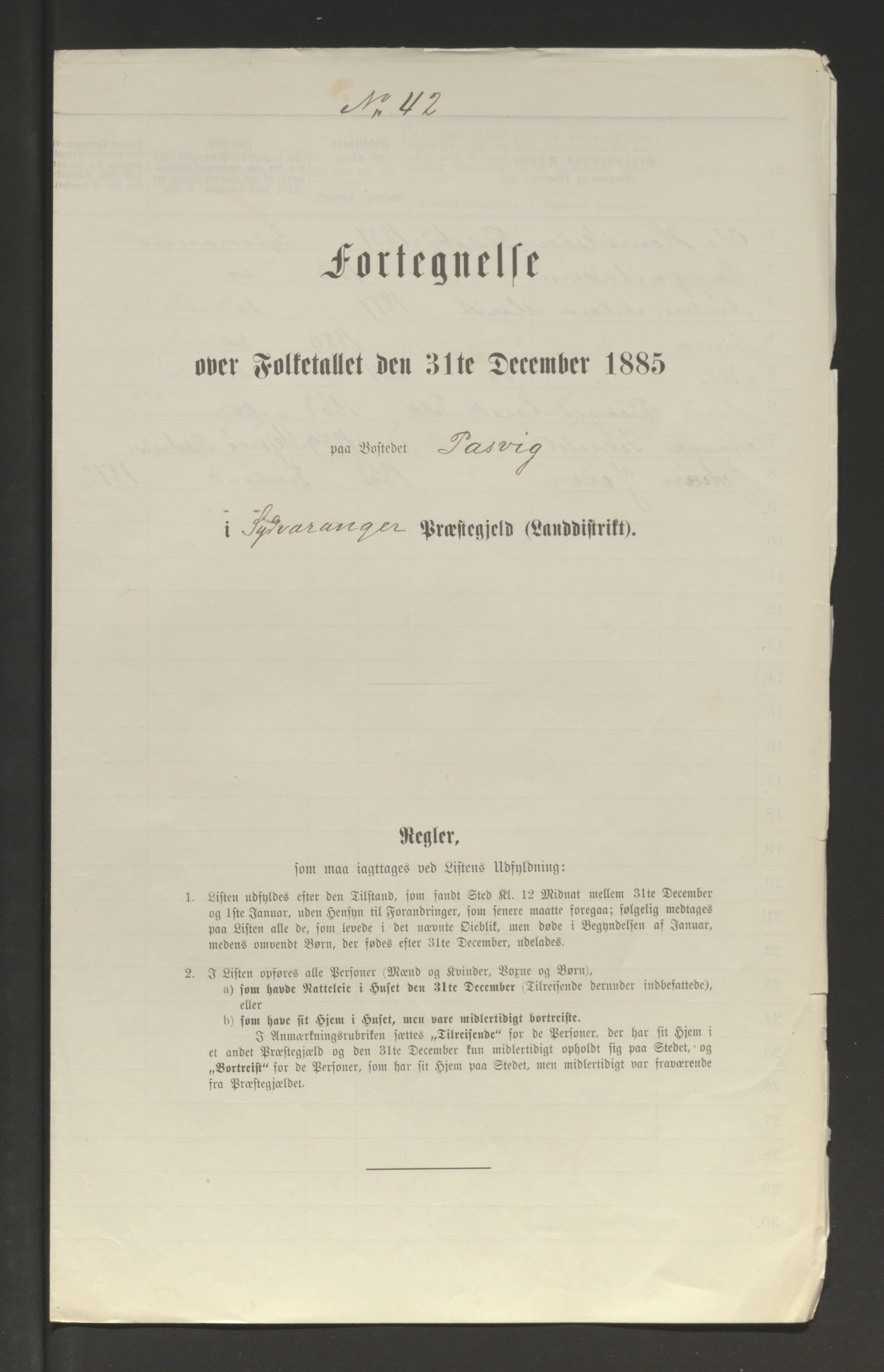 SATØ, Folketelling 1885 for 2030 Sør-Varanger herred, 1885, s. 42a