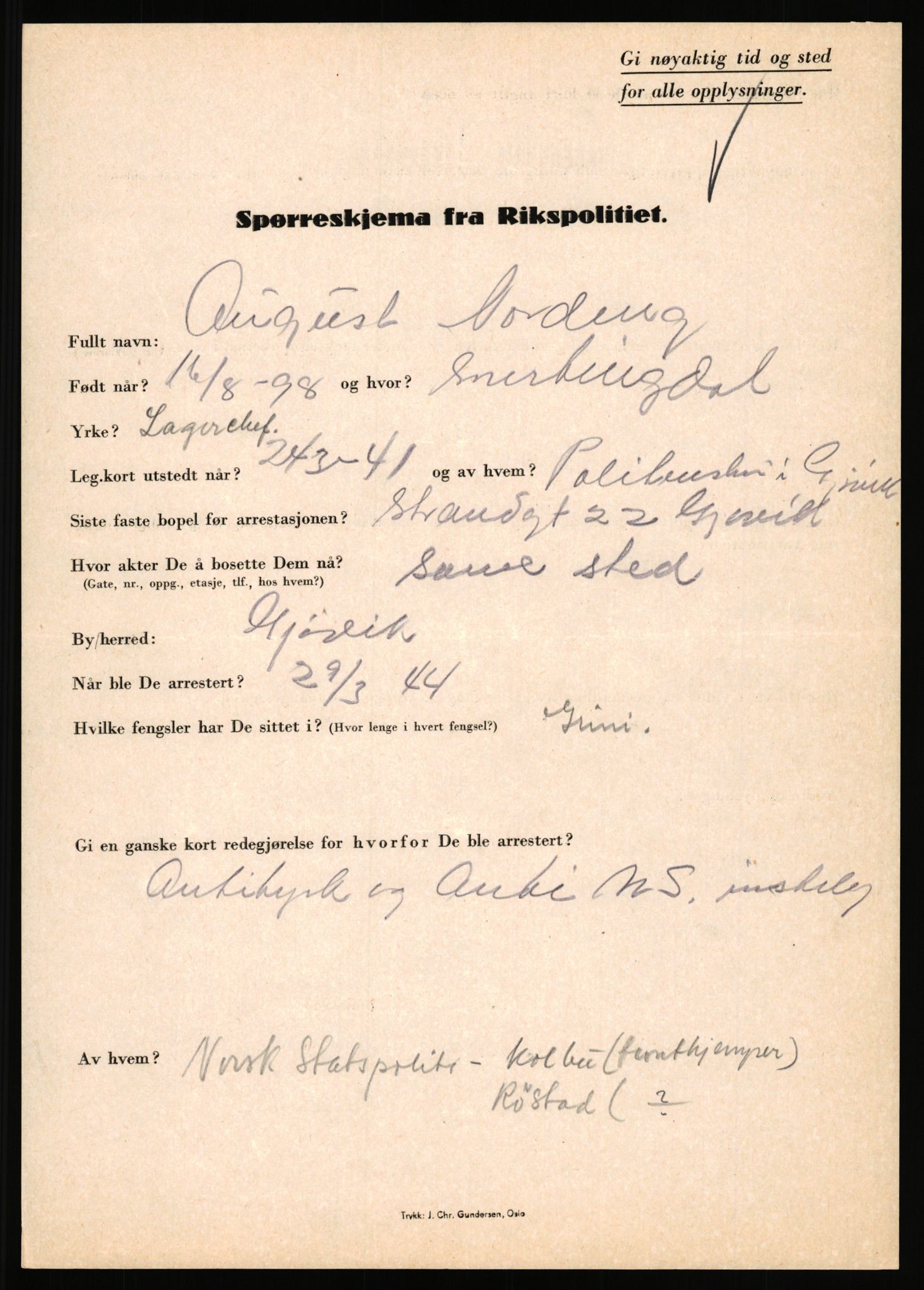 Rikspolitisjefen, AV/RA-S-1560/L/L0012: Mogensen, Øivind - Noraas, Lars, 1940-1945, s. 996