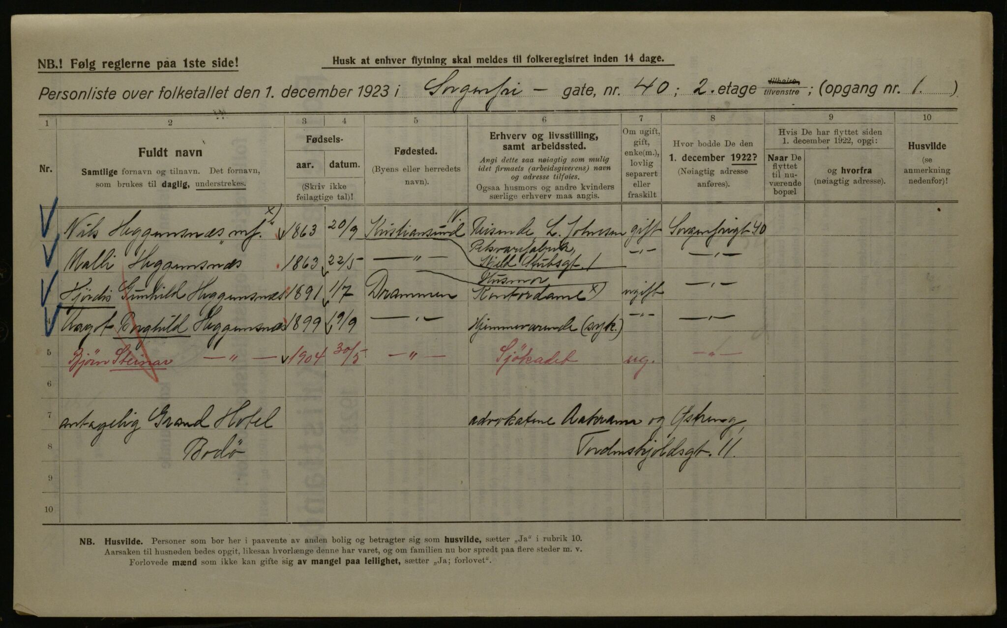 OBA, Kommunal folketelling 1.12.1923 for Kristiania, 1923, s. 110889