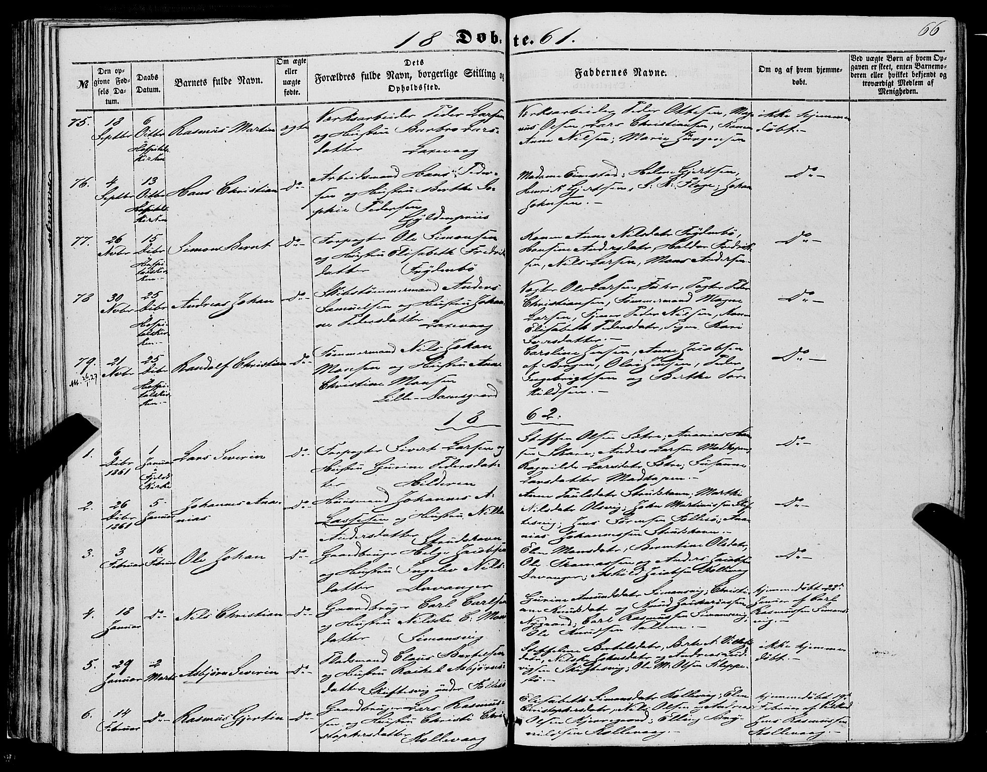 Askøy Sokneprestembete, AV/SAB-A-74101/H/Ha/Haa/Haaa/L0008: Ministerialbok nr. A 8, 1852-1862, s. 66
