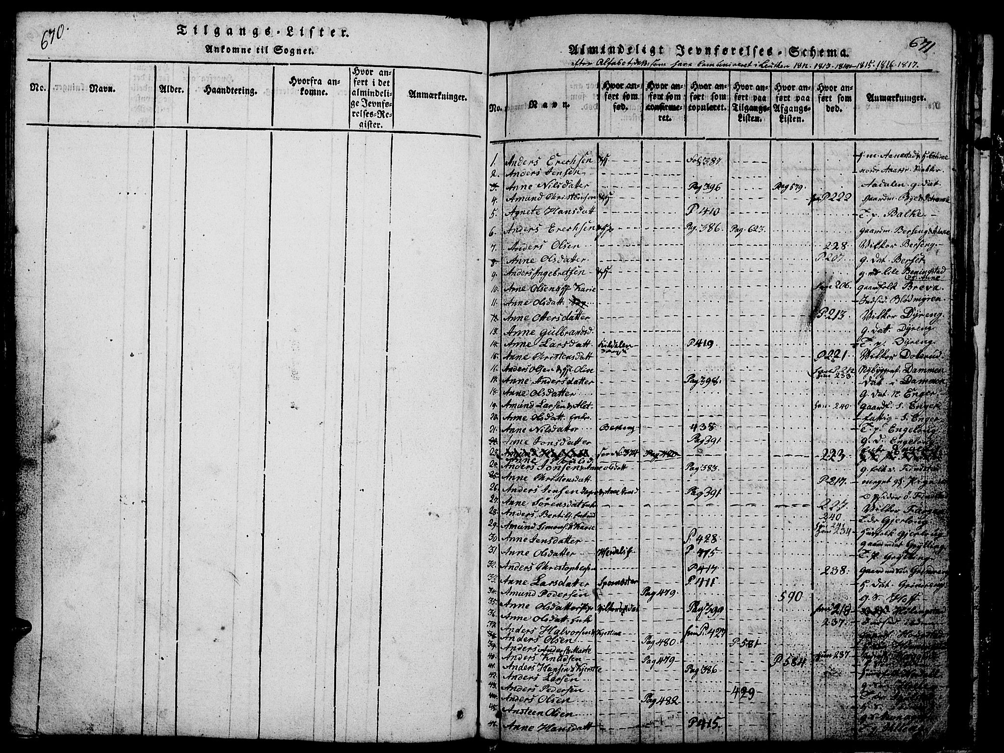 Løten prestekontor, SAH/PREST-022/L/La/L0001: Klokkerbok nr. 1, 1812-1832, s. 670-671