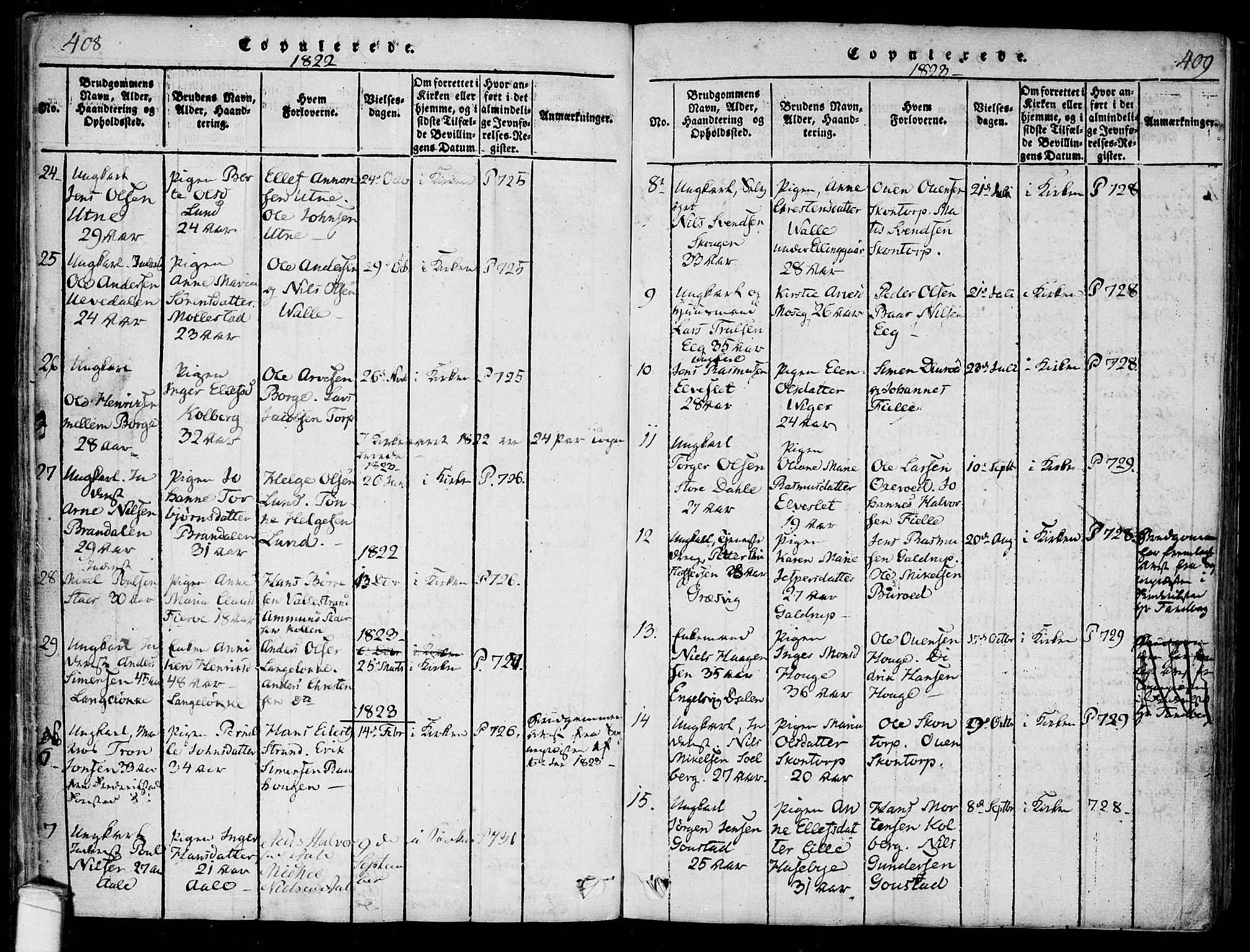 Onsøy prestekontor Kirkebøker, AV/SAO-A-10914/F/Fa/L0002: Ministerialbok nr. I 2, 1814-1840, s. 408-409