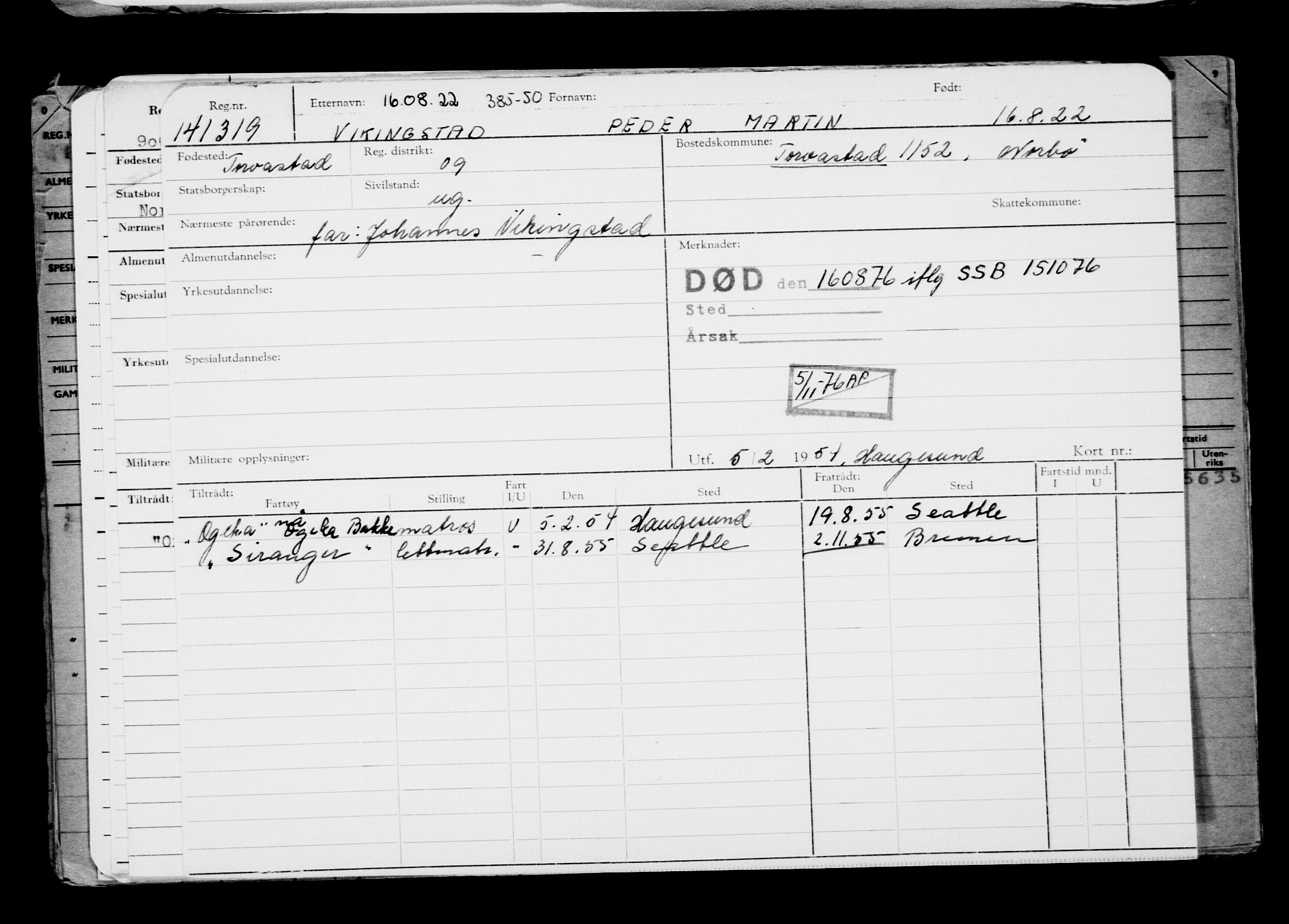 Direktoratet for sjømenn, AV/RA-S-3545/G/Gb/L0209: Hovedkort, 1922, s. 628