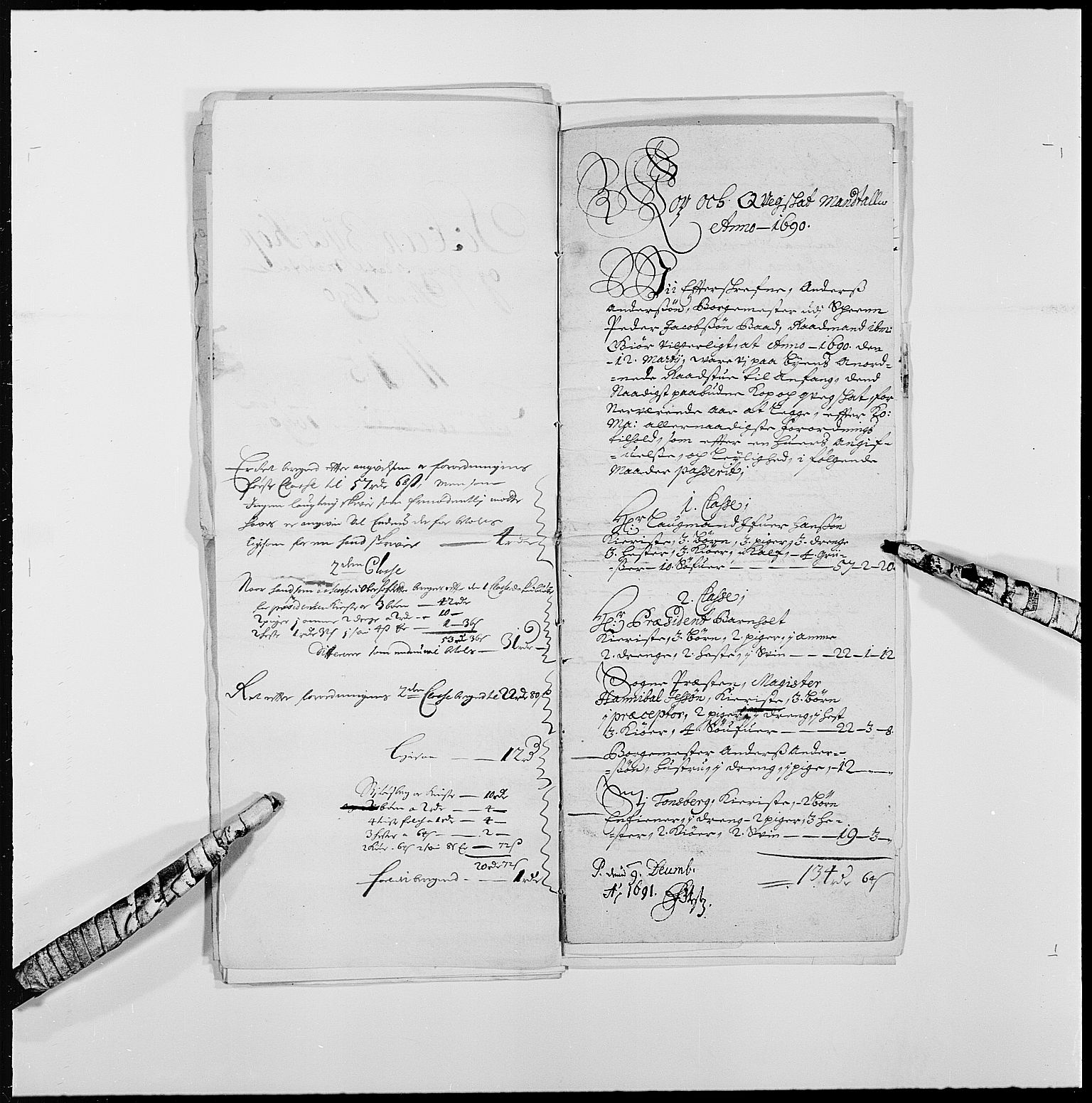 Rentekammeret inntil 1814, Reviderte regnskaper, Byregnskaper, RA/EA-4066/R/Rj/L0193: [J3] Kontribusjonsregnskap (med Langesund, Brevik, Porsgrunn og Kragerø), 1663-1691, s. 255