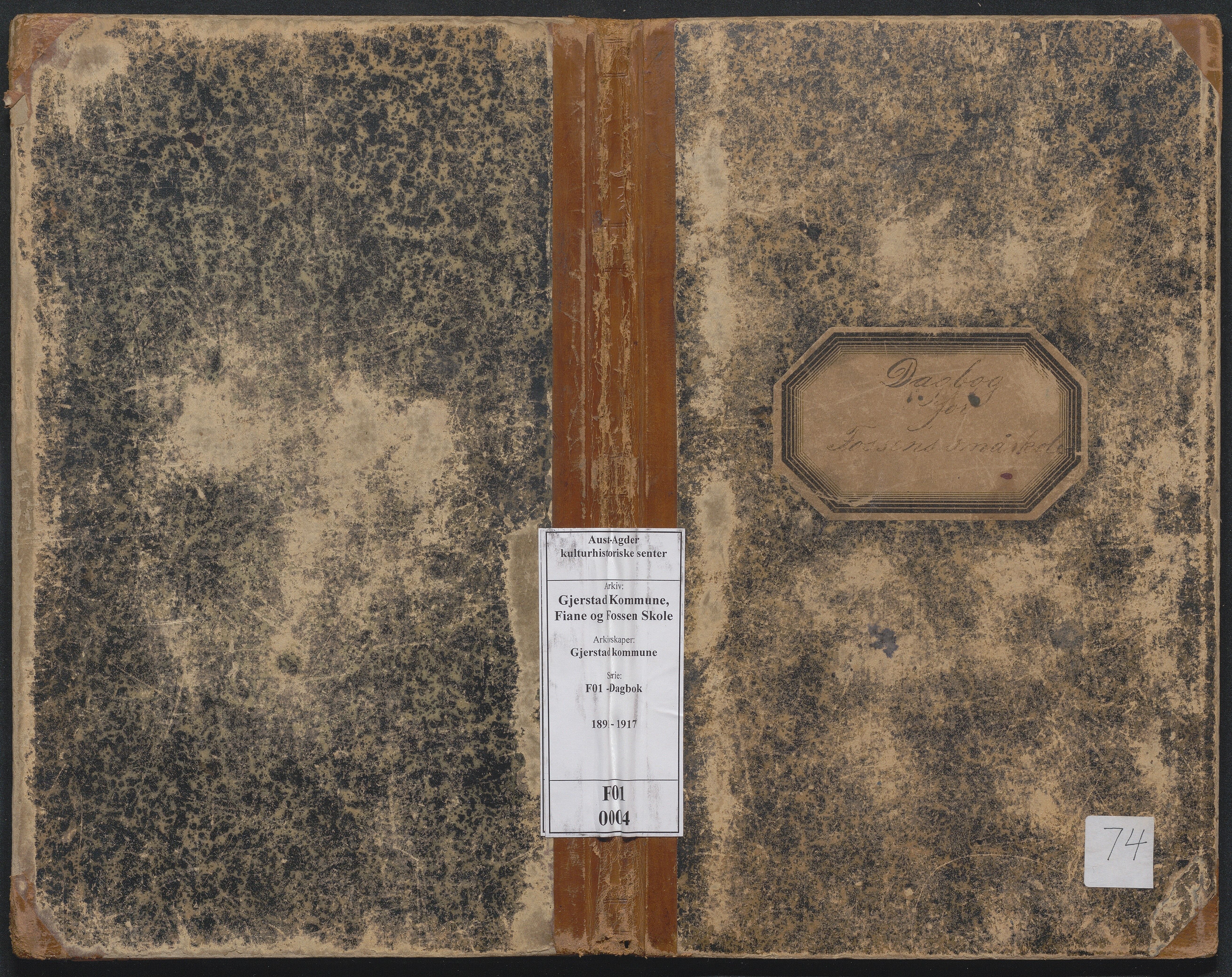 Gjerstad Kommune, Fiane og Fossen Skole, AAMA/KA0911-550j/F01/L0004: Dagbok Fiane og Fossen småskolene, 1891-1917